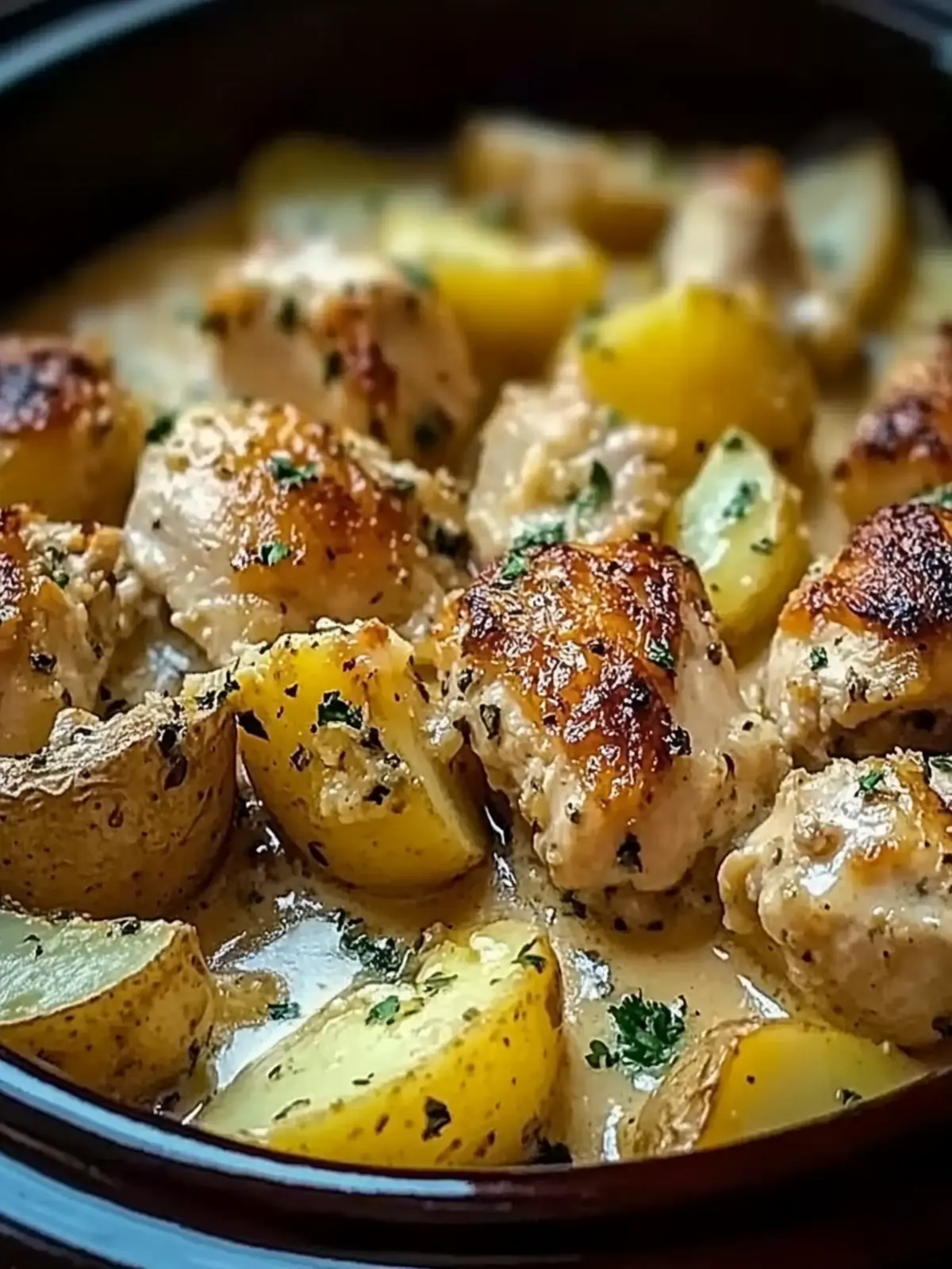 Garlic Parmesan Crockpot Chicken and Potatoes Made Easy 2 Garlic Parmesan Crockpot Chicken and Potatoes