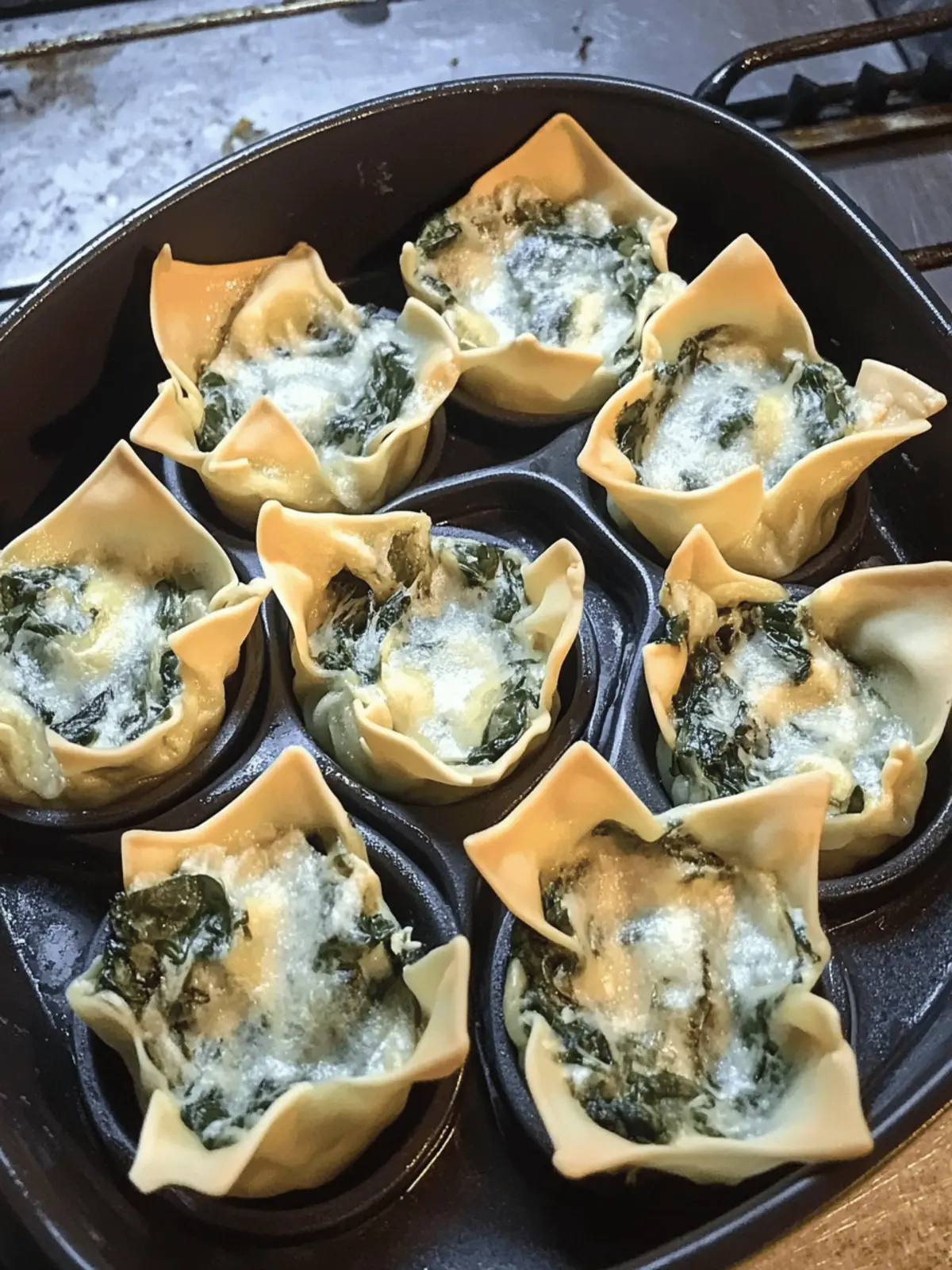 Crispy Spinach and Artichoke Wonton Cups for Easy Snacking 2 SPINACH AND ARTICHOKE WONTON CUPS