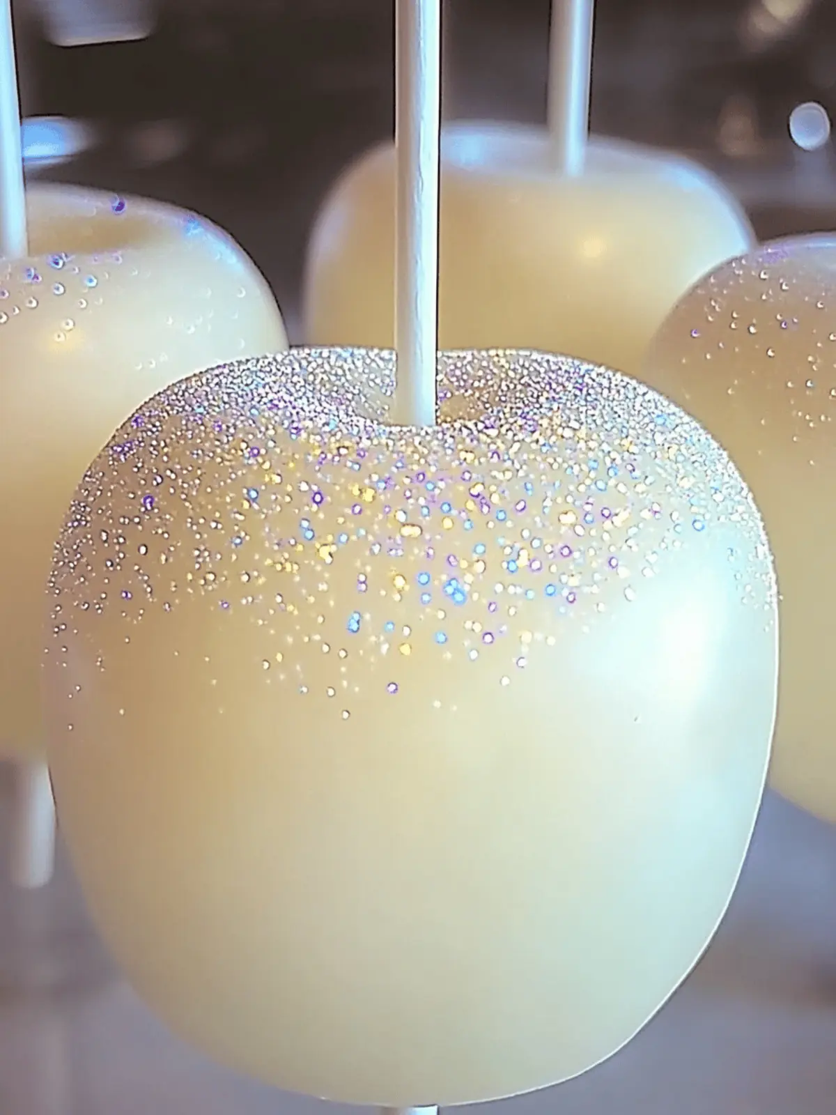 Irresistible White Sparkle Candy Apples for Unforgettable Events 4 White Sparkle Candy Apples