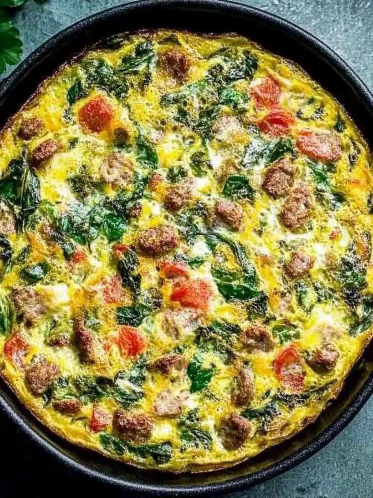 Sizzling Sausage and Spinach Frittata for a Cozy Brunch 3 Sausage and Spinach Frittata