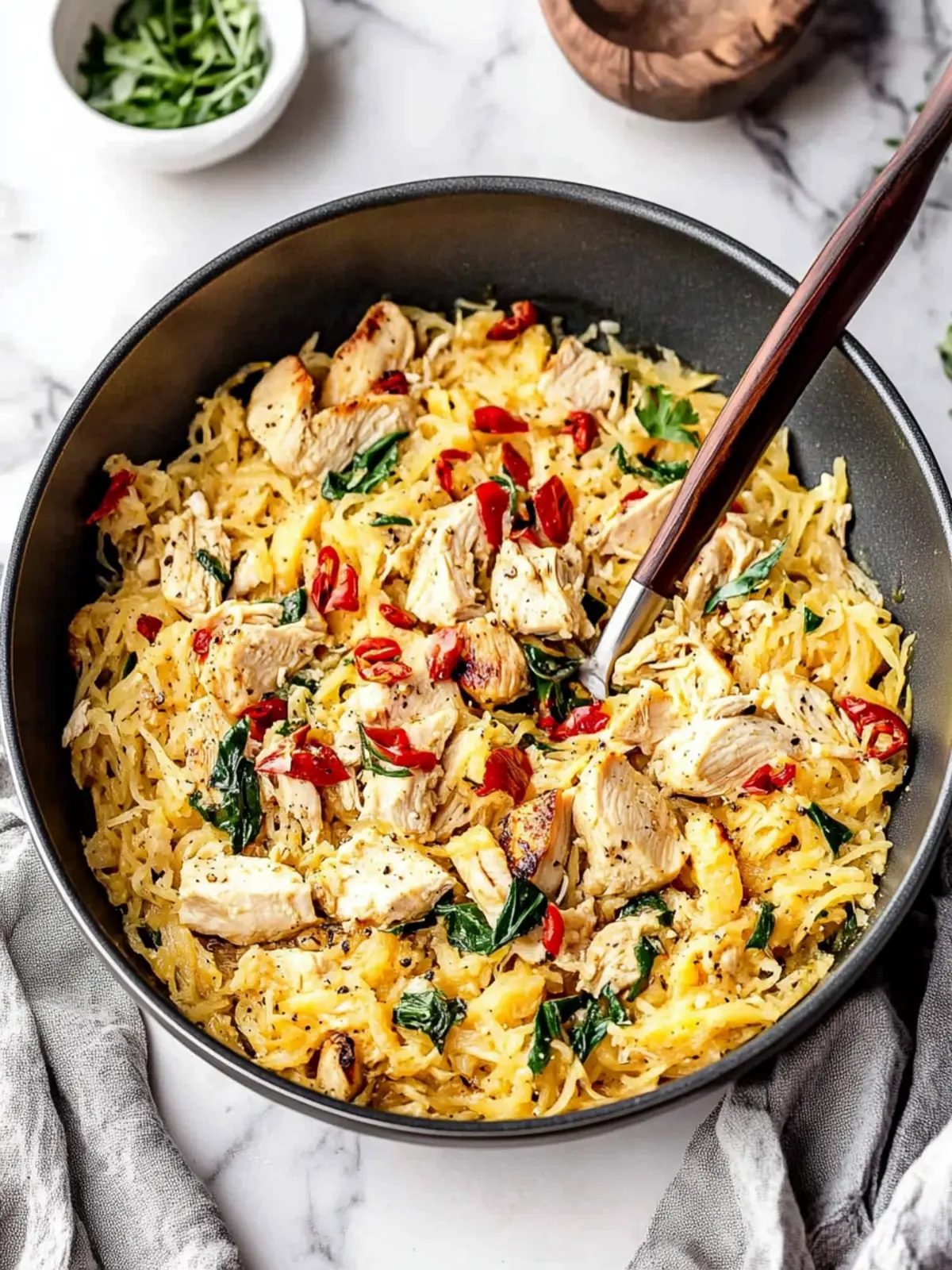 Delicious Tuscan Chicken and Spaghetti Squash You ll Adore 4 Tuscan Chicken and Spaghetti Squash