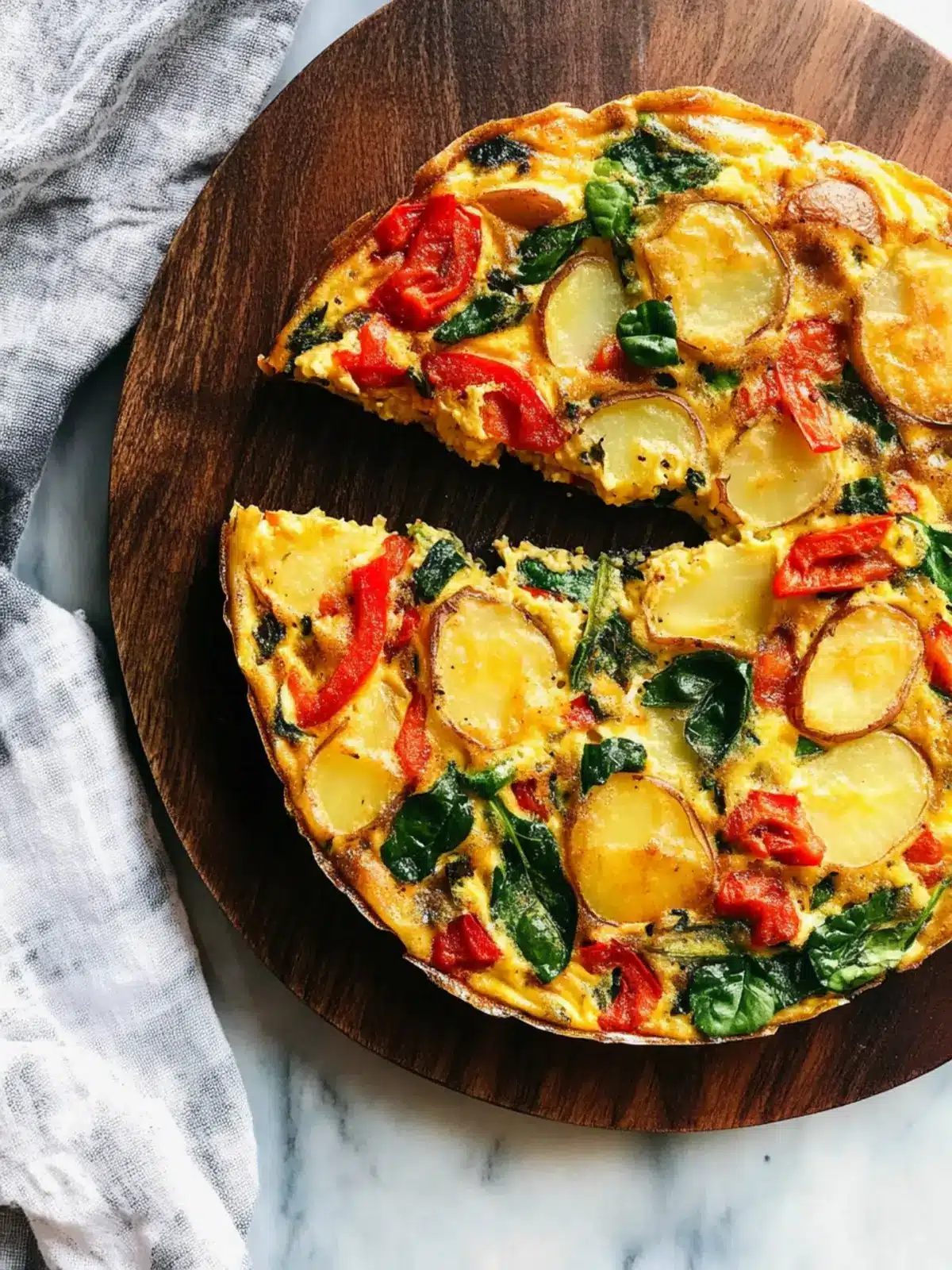 Delicious Frittata with Potatoes, Red Peppers, and Spinach Treat 4 Frittata with Potatoes, Red Peppers, and Spinach