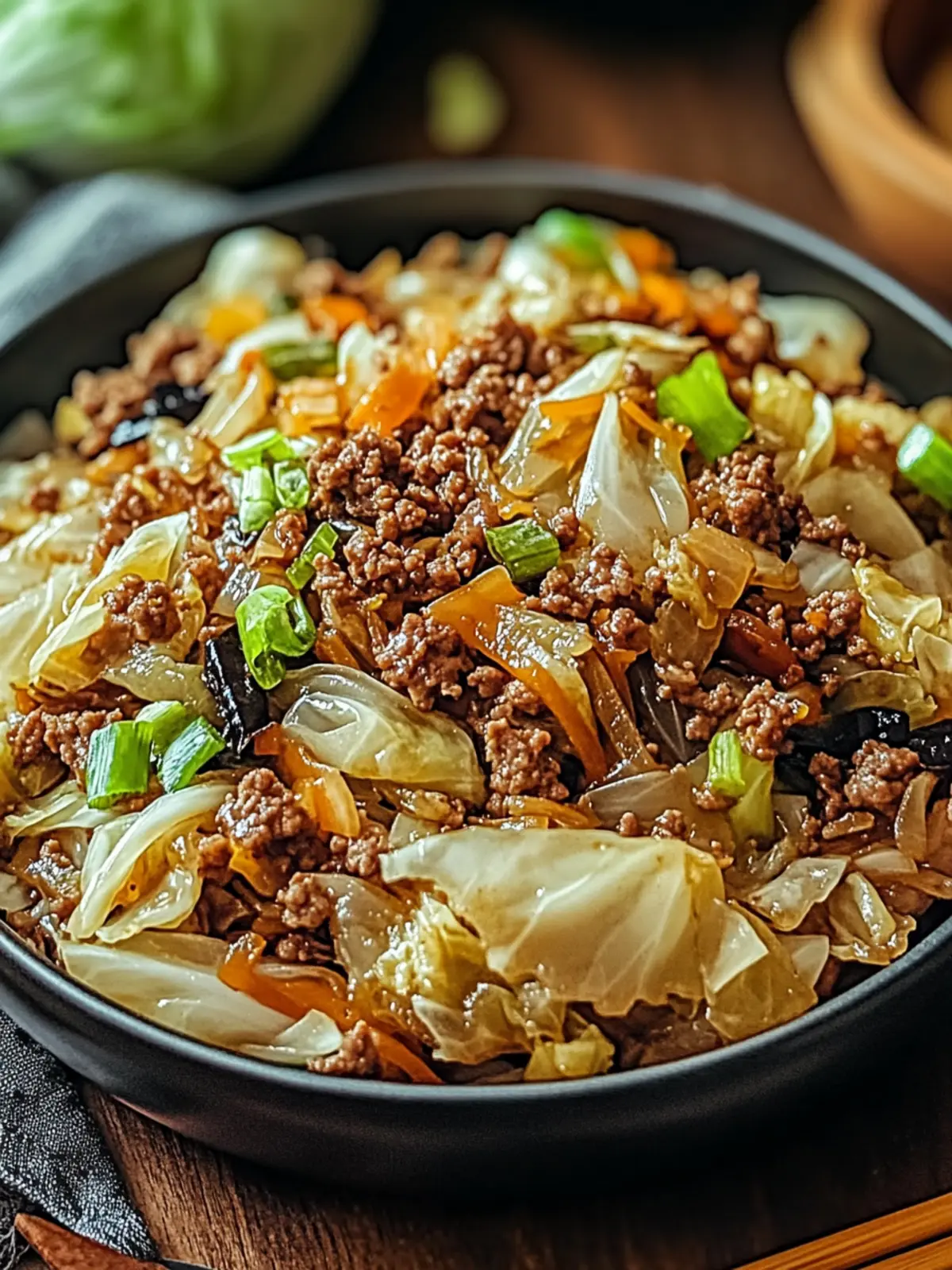 Savory Chinese Ground Beef and Cabbage Stir-Fry Made Easy 3 Chinese Ground Beef and Cabbage Stir-Fry