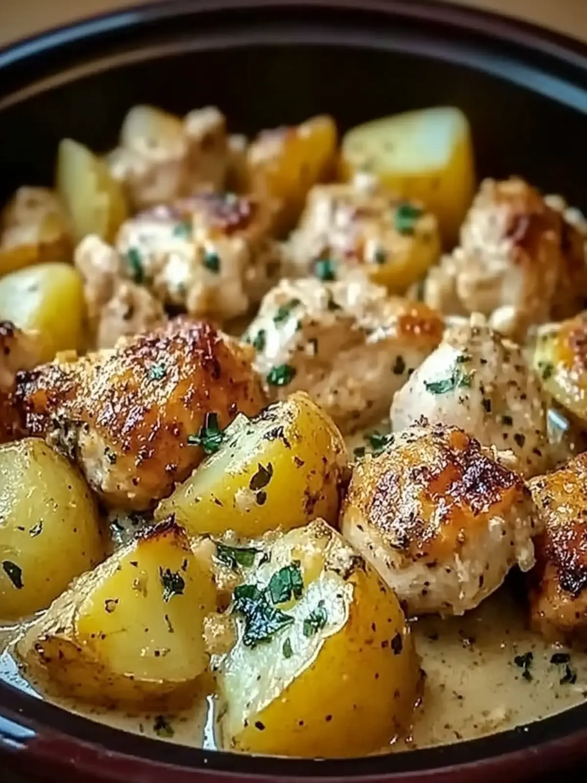 Garlic Parmesan Crockpot Chicken and Potatoes Made Easy 4 Garlic Parmesan Crockpot Chicken and Potatoes