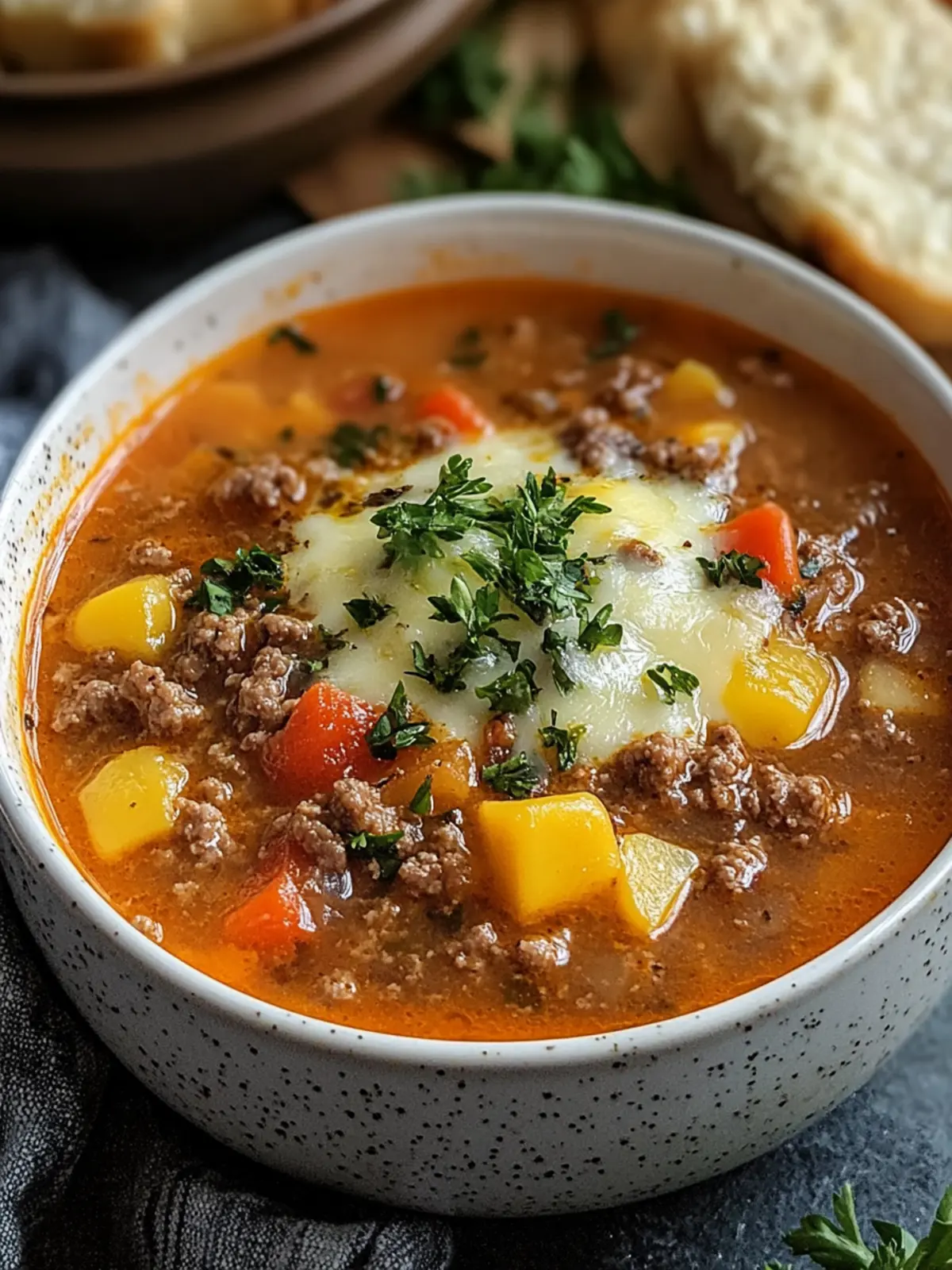 Hearty Cheesy Ground Beef Soup for Cozy Nights In 3 Hearty Cheesy Ground Beef Soup