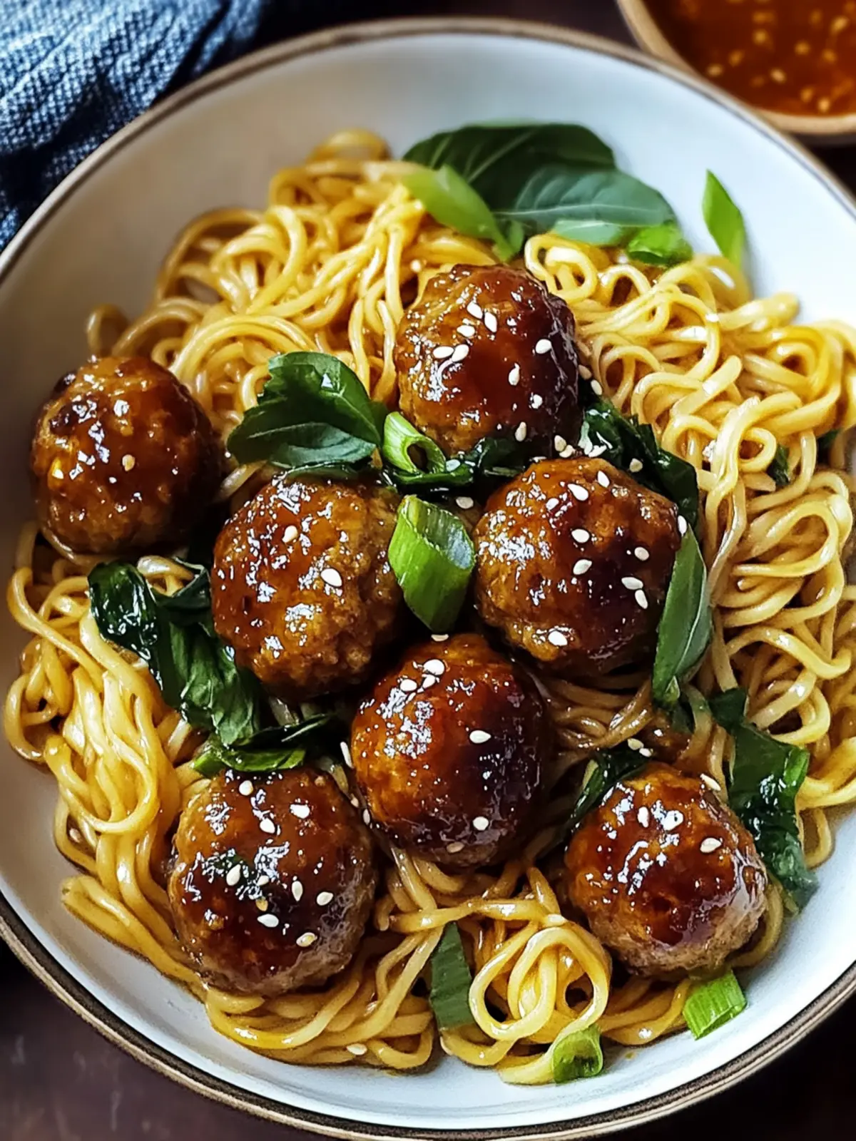 Savory Chinese Meatballs & Hoisin Noodles to Tantalize Tastebuds 3 Chinese Meatballs & Hoisin Noodles