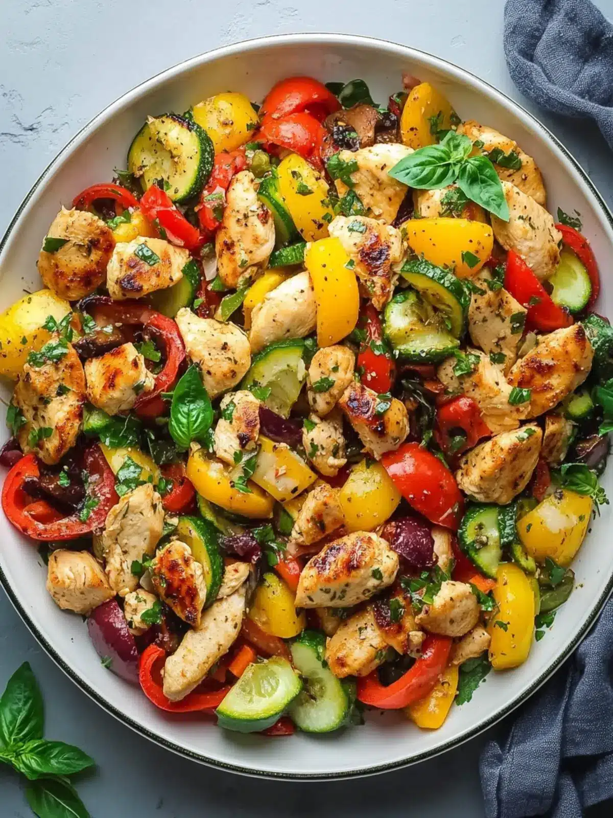 Mediterranean Chicken Stir Fry with Feta and Fresh Veggies 2 Mediterranean Chicken Stir Fry