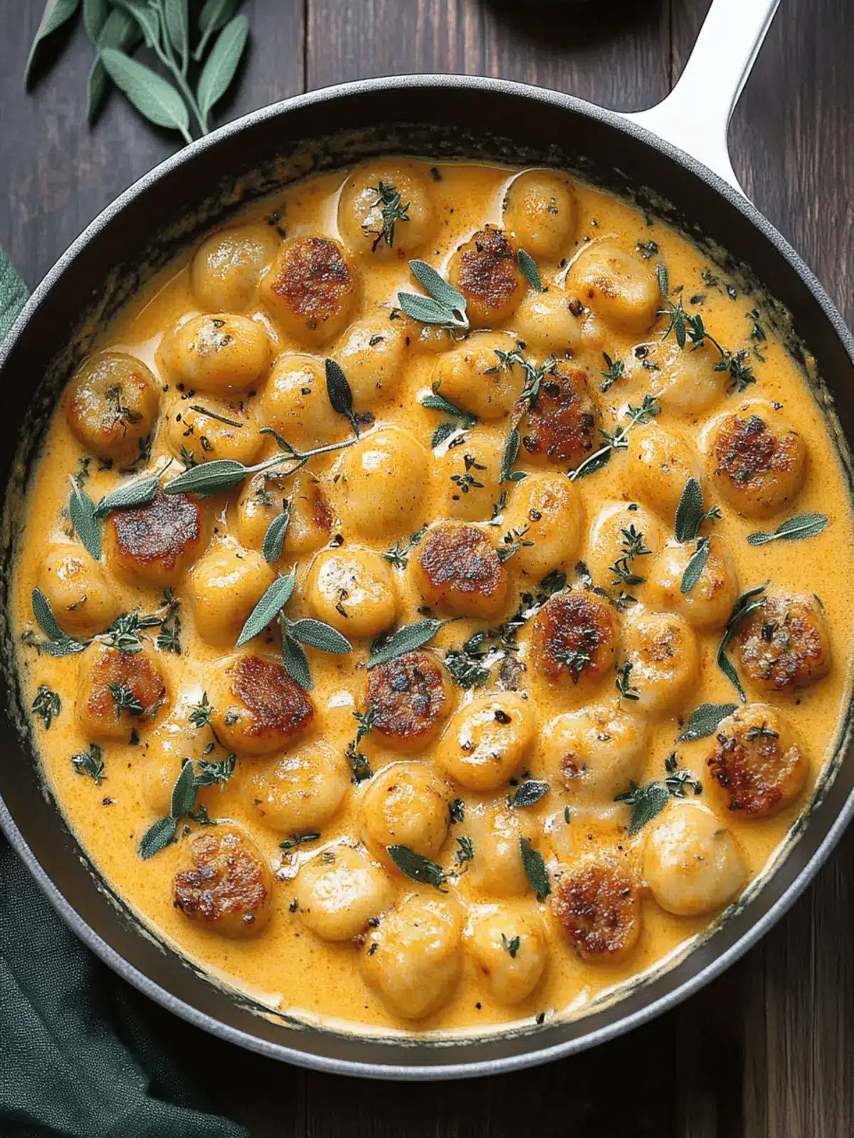 Creamy Butternut Squash Gnocchi with Sausage: Cozy Fall Flavor 4 Creamy Butternut Squash Gnocchi with Sausage, Thyme, and Sage