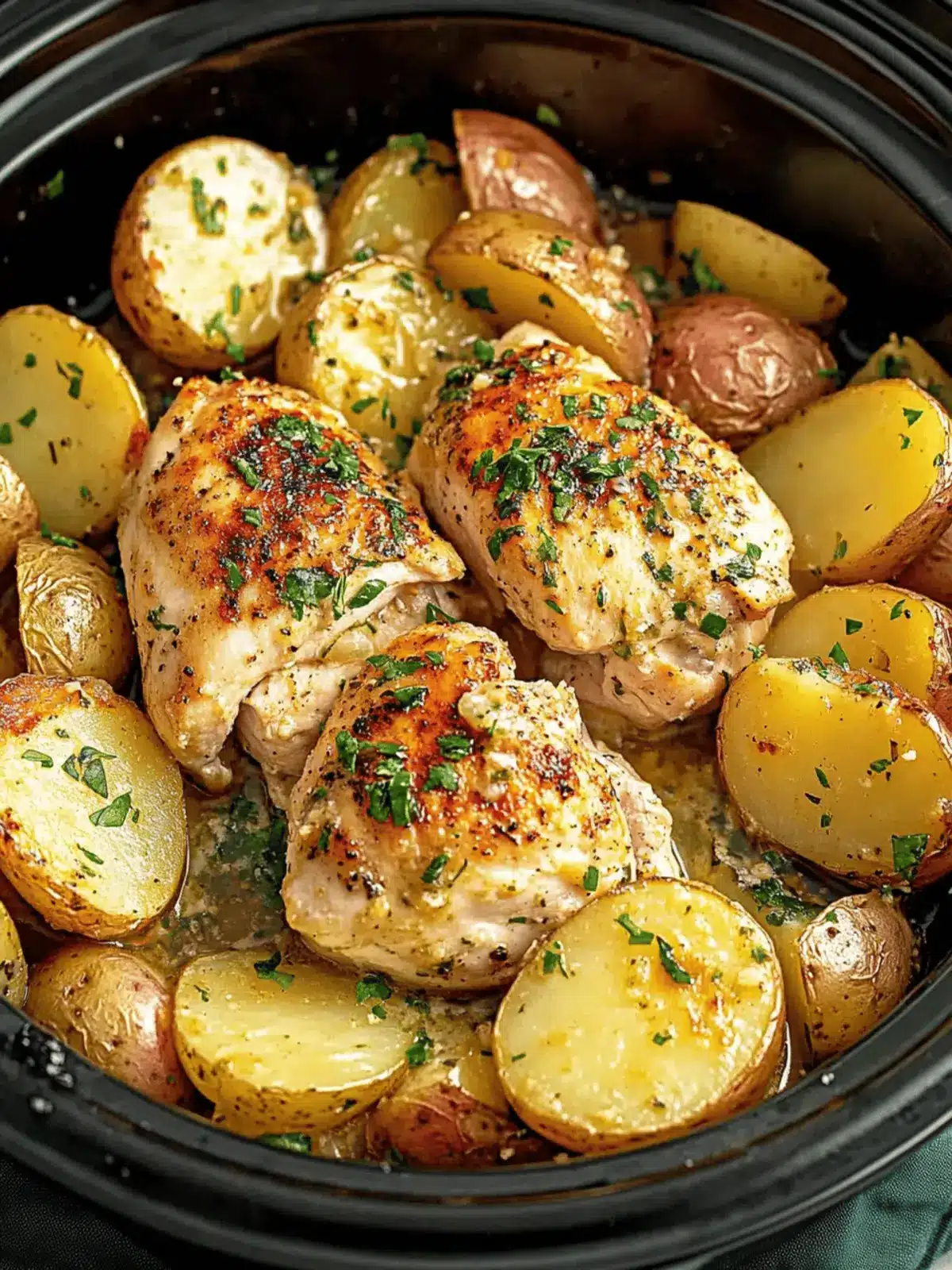 Slow Cooker Parmesan Garlic Chicken and Potatoes Delight 4 Slow Cooker Parmesan Garlic Chicken and Potatoes