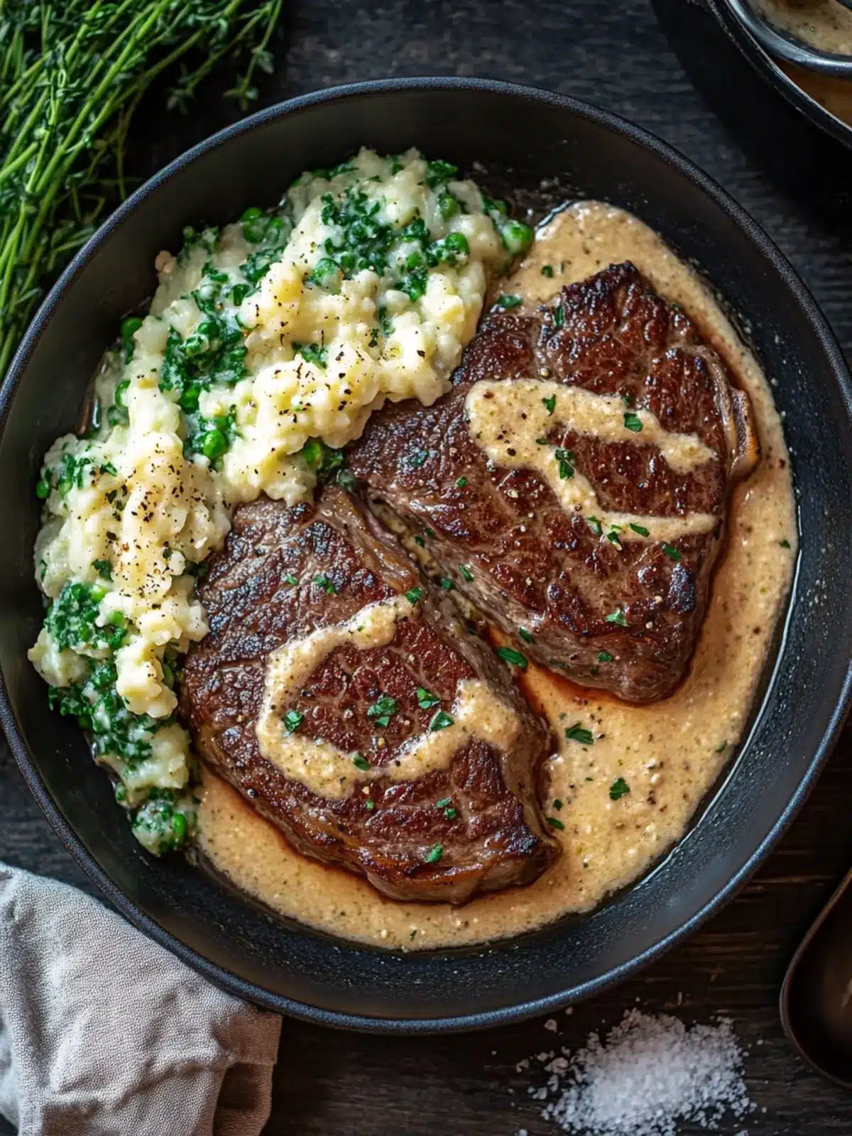 Savory Garlic Irish Steak with Whiskey Cream & Colcannon Bliss 3 Garlic Irish Steak with Whiskey Cream and Irish Colcannon