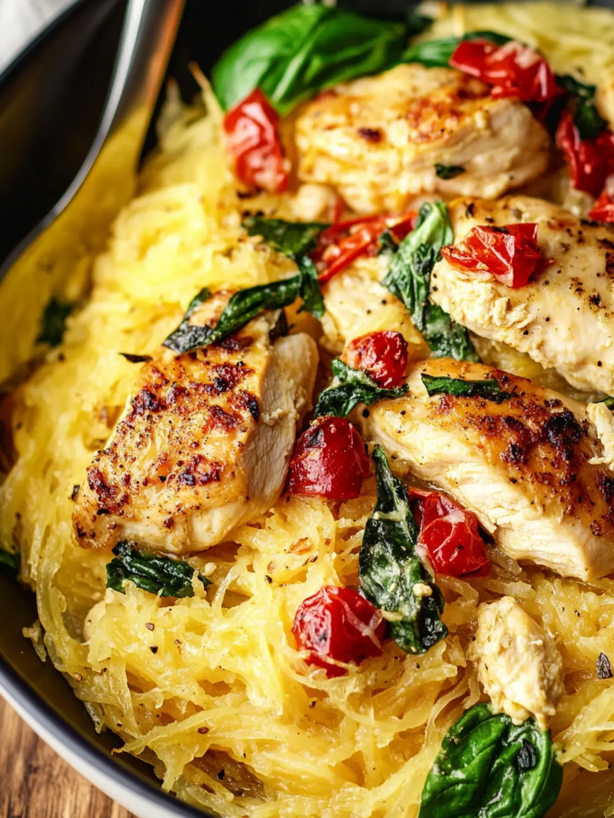 Creamy Tuscan Chicken and Spaghetti Squash Delight 3 Tuscan Chicken and Spaghetti Squash