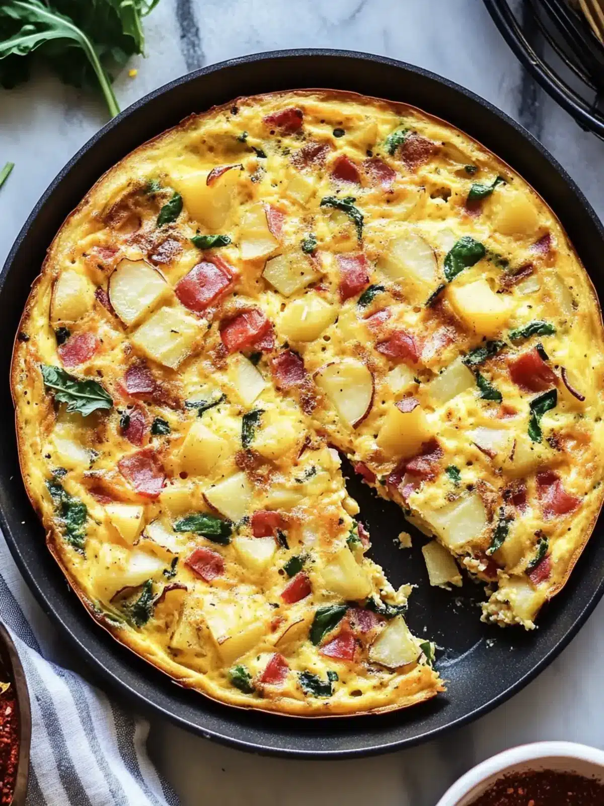 Healthy Potato Frittata with Spinach and Bacon Bliss 2 Healthy Potato Frittata