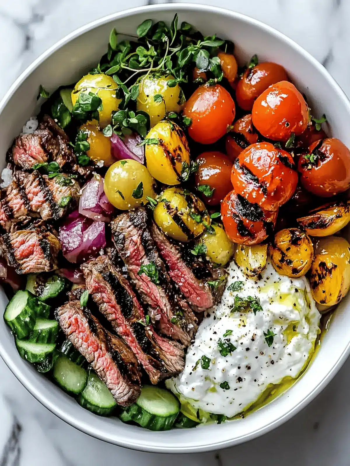 Mediterranean Steak Bowl: Flavorful Meal in 30 Minutes 3 Mediterranean Steak Bowl