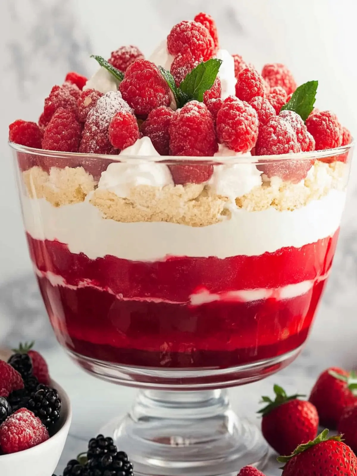 Delicious Christmas Trifle with Strawberries and Raspberries 4 Christmas Trifle