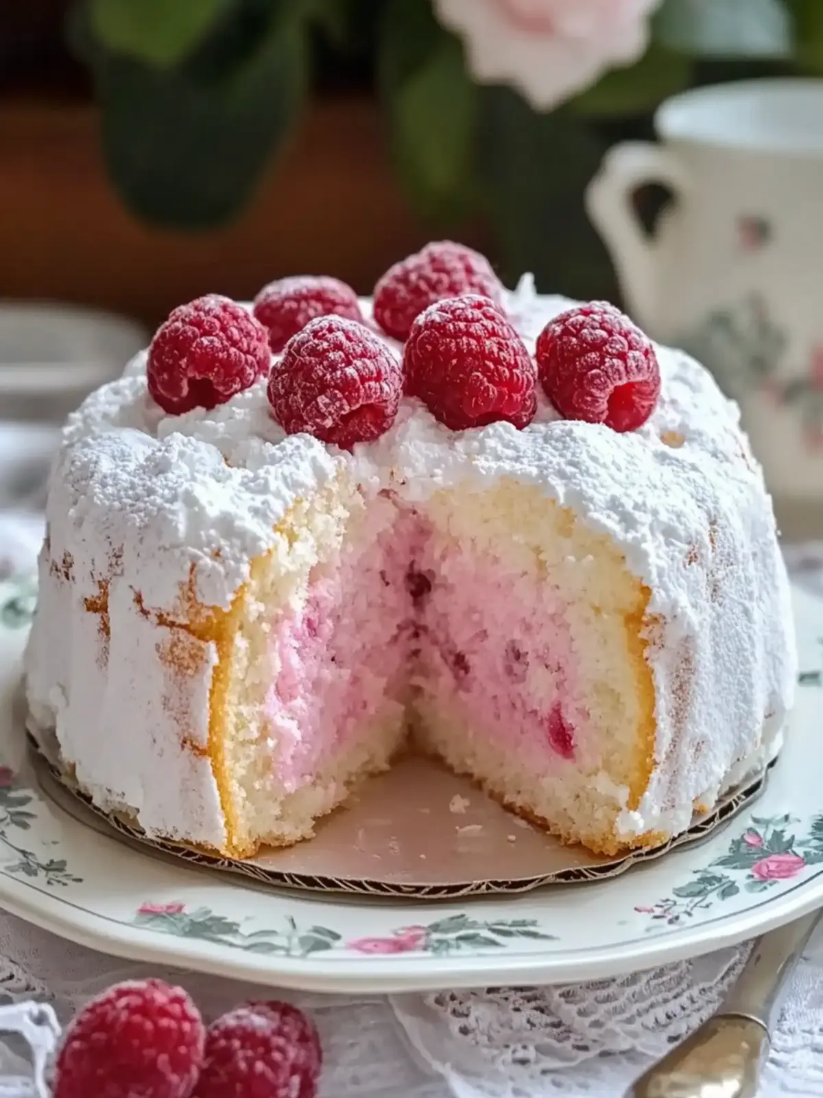 Light and Fluffy Raspberry Angel Food Cake That Wows Every Time 3 Raspberry Angel Food Cake