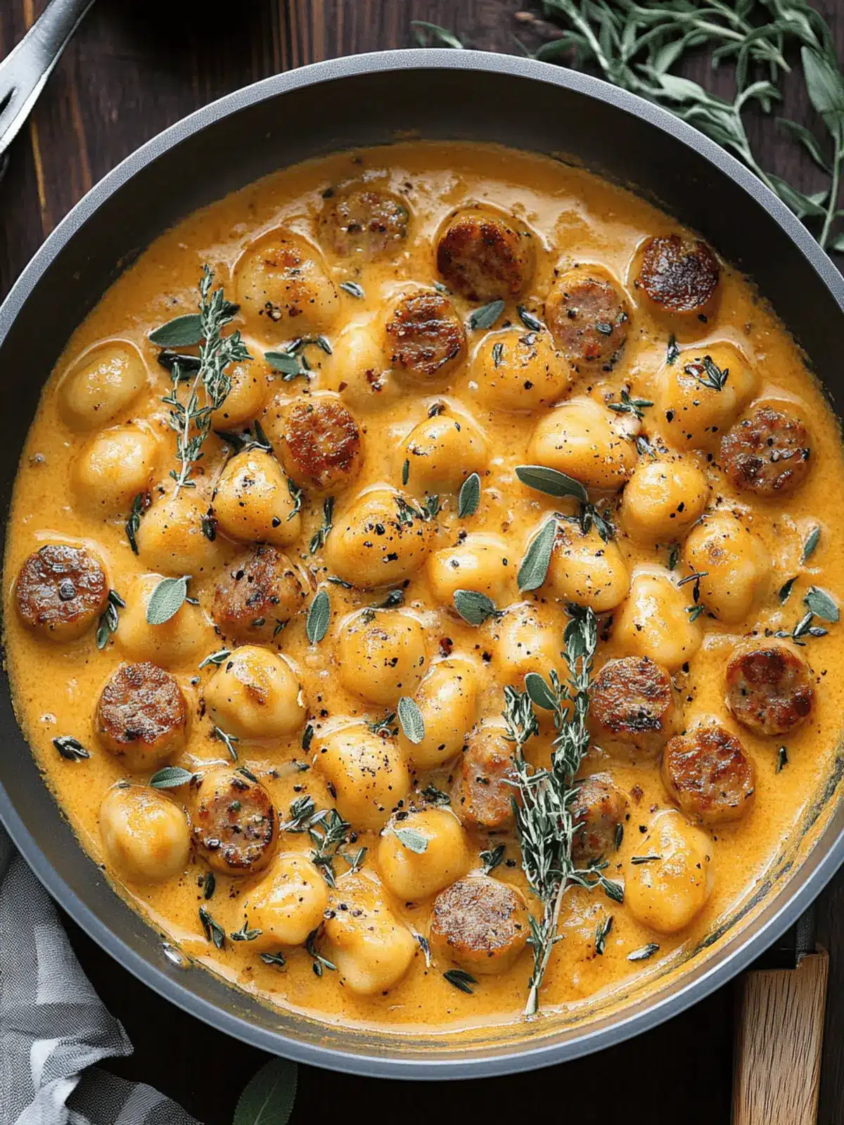 Creamy Butternut Squash Gnocchi with Sausage: Cozy Fall Flavor 2 Creamy Butternut Squash Gnocchi with Sausage, Thyme, and Sage