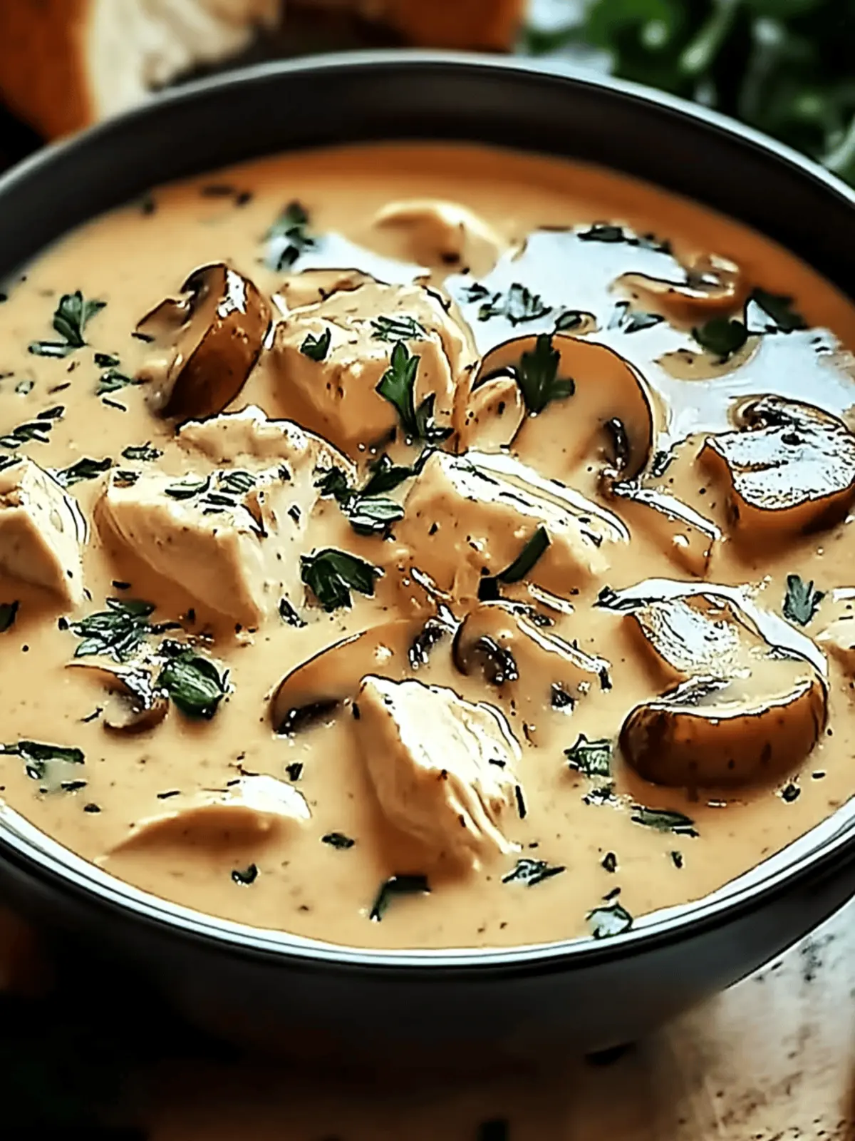 Creamy Rotisserie Chicken Mushroom Soup That's Pure Comfort 4 Creamy Rotisserie Chicken Mushroom Soup