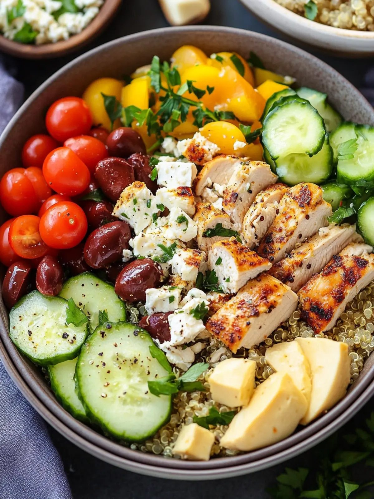 Savor the Flavor: Greek Chicken Quinoa Bowl Delight 3 Greek Chicken Quinoa Bowl
