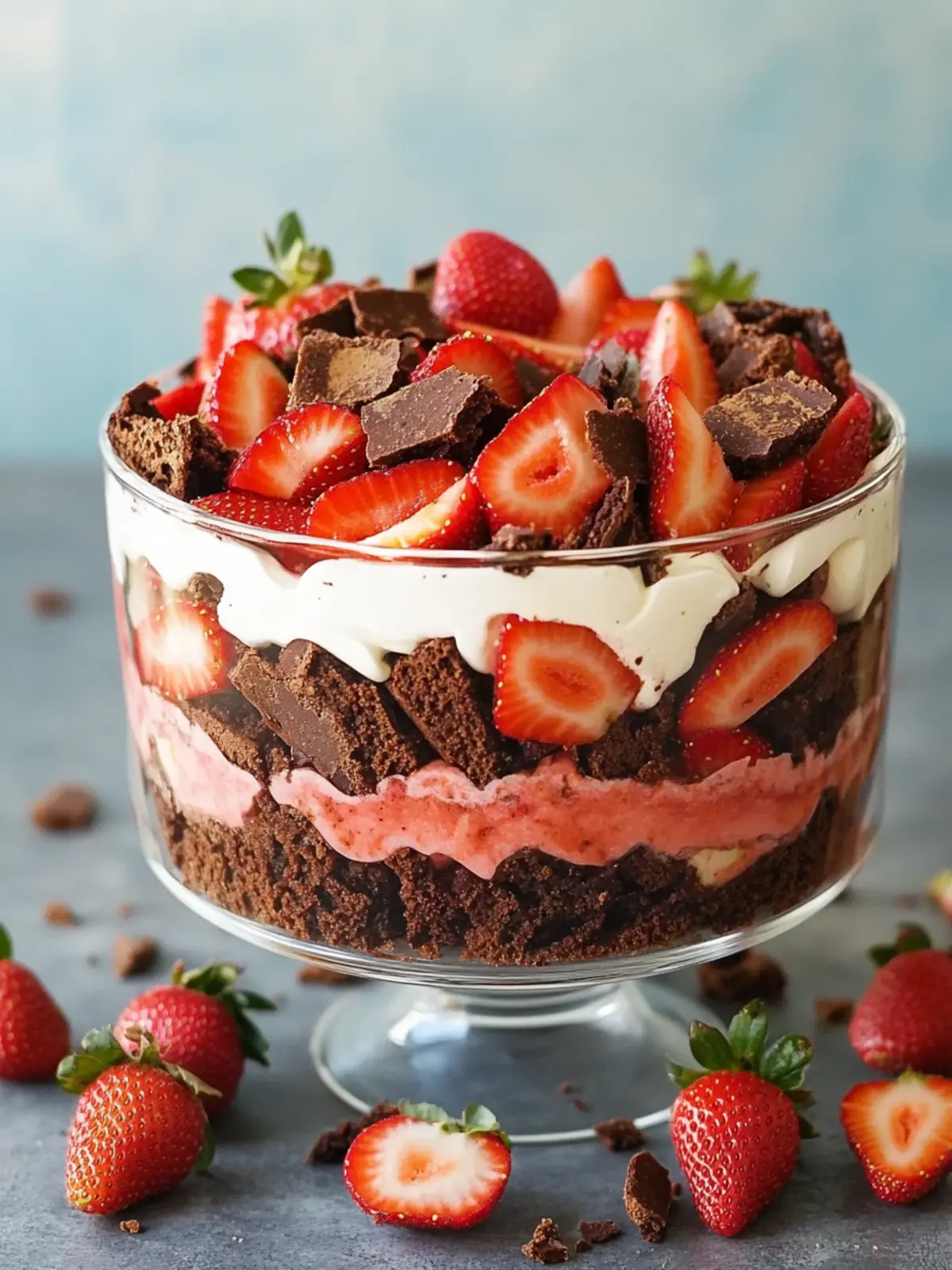 Delicious Strawberry Brownie Trifle Everyone Will Love 2 Strawberry Brownie Trifle