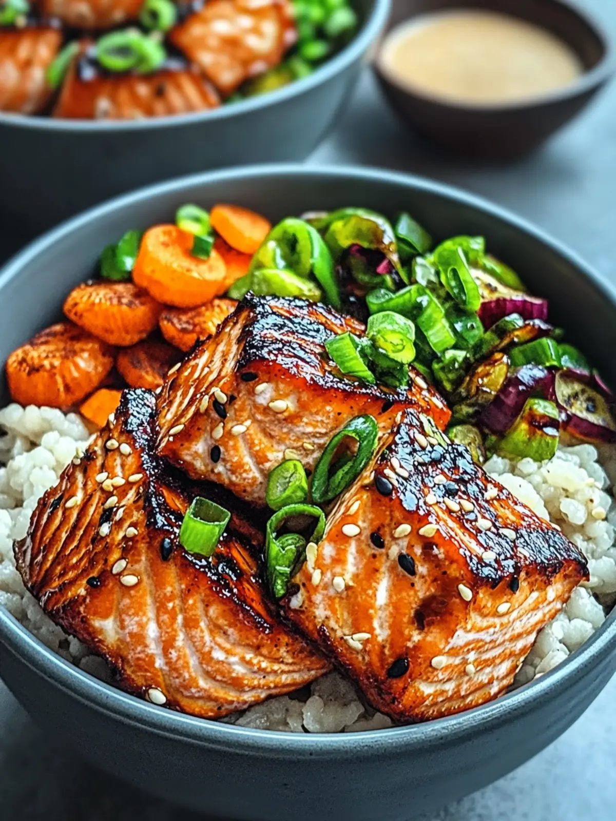 Savory Teriyaki Salmon Bowls with Roasted Brussels Sprouts 3 Teriyaki Salmon Bowls