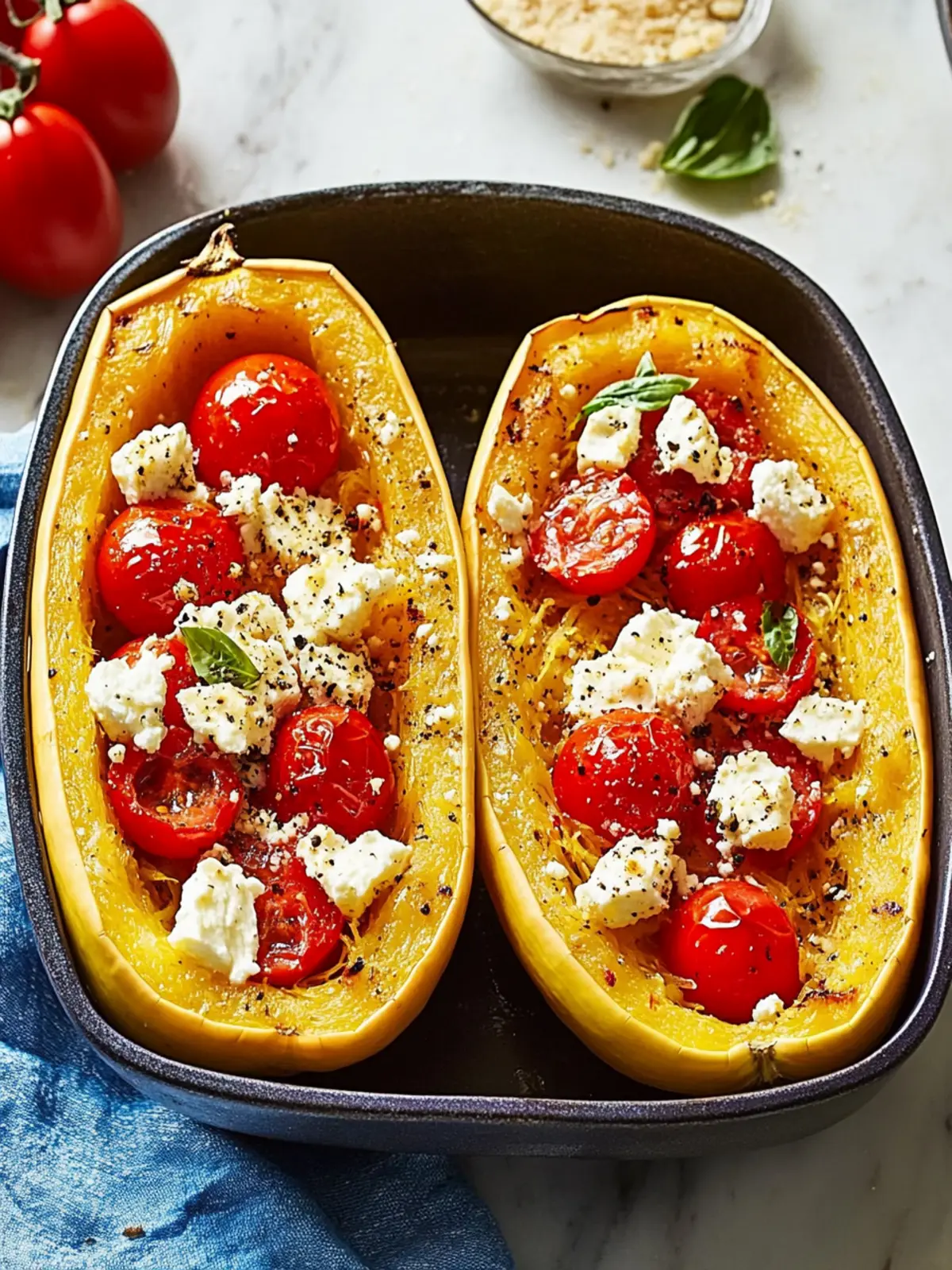 Baked Feta & Tomato Spaghetti Squash: A Flavorful Delight 3 Baked Feta & Tomato Spaghetti Squash
