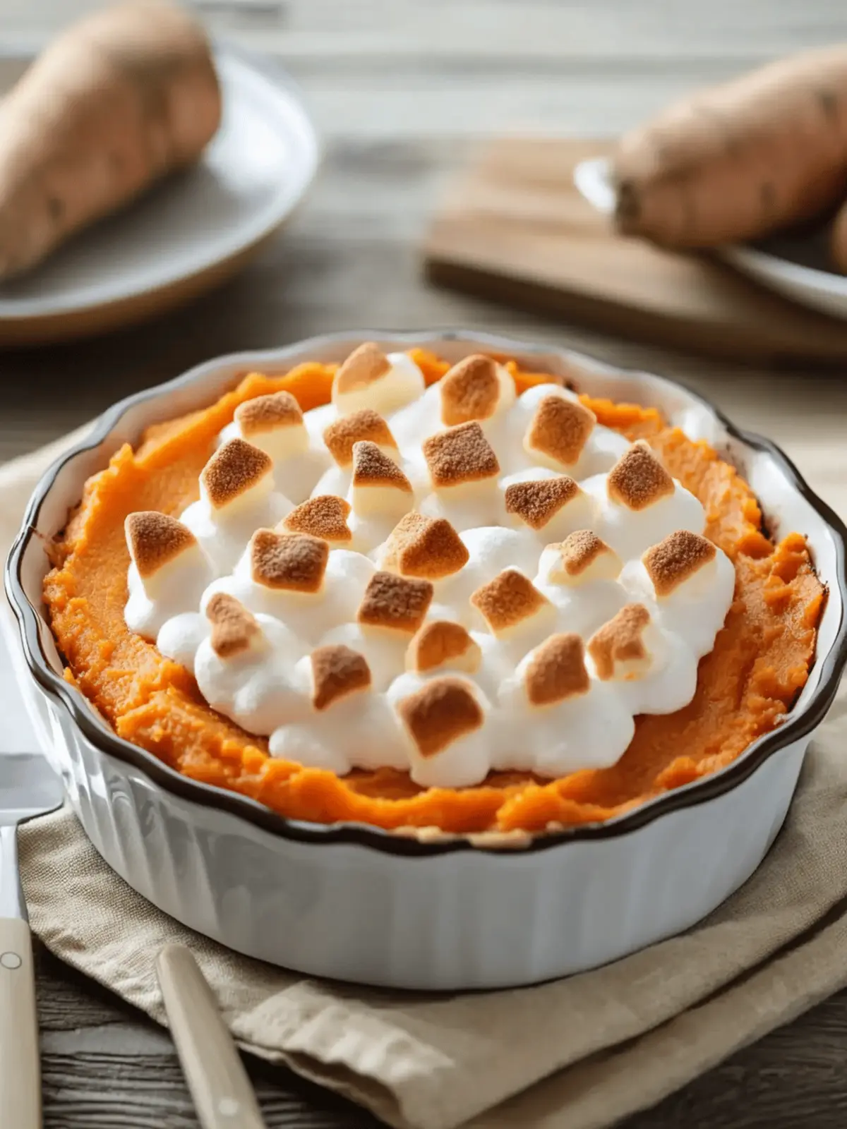 Deliciously Healthier Sweet Potato Casserole With Marshmallows 2 Healthier Sweet Potato Casserole With Marshmallows