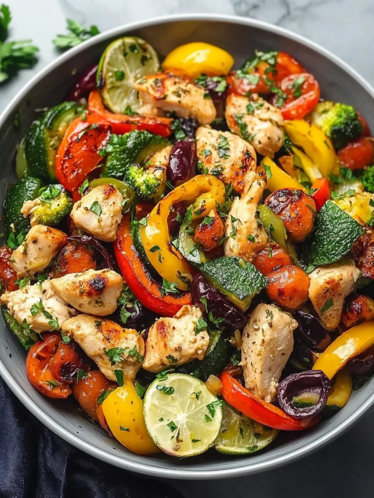 Mediterranean Chicken Stir Fry with Feta and Fresh Veggies 4 Mediterranean Chicken Stir Fry
