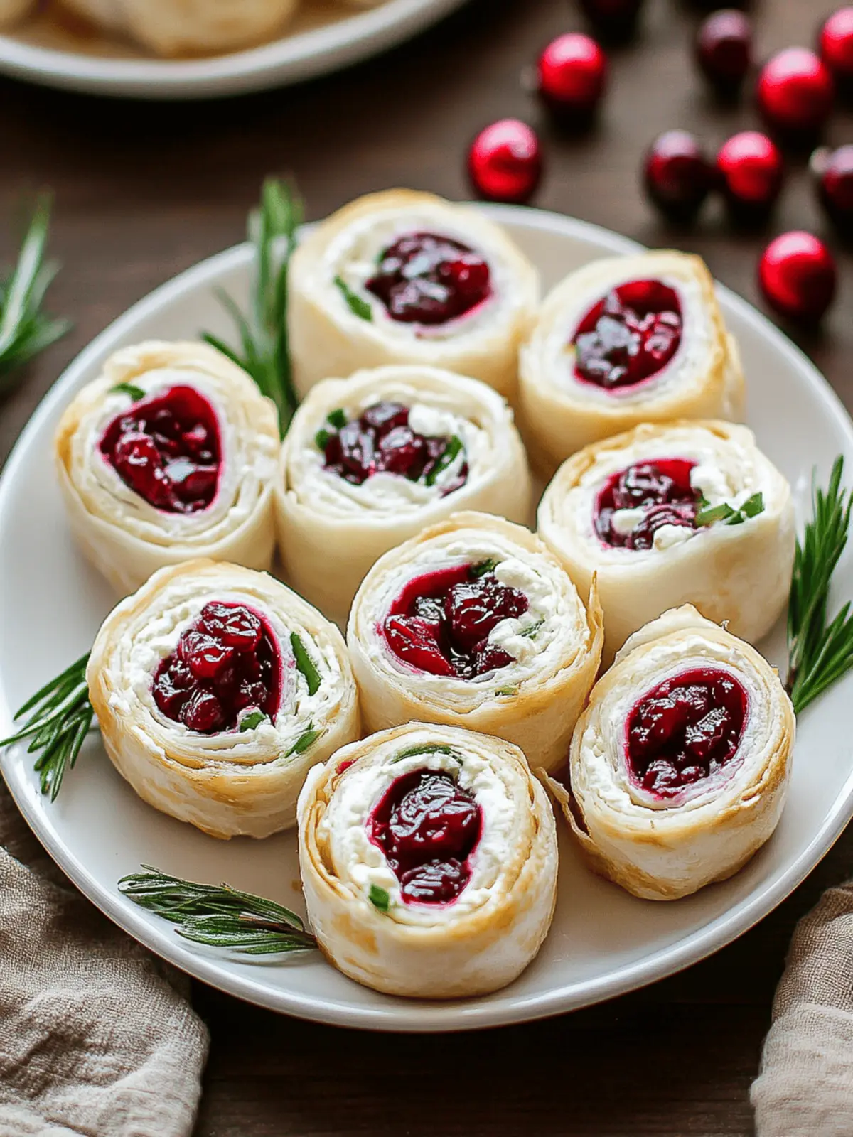 Savory Christmas Cranberry Roll Ups for Festive Gatherings 3 Savory Christmas Cranberry Roll Ups