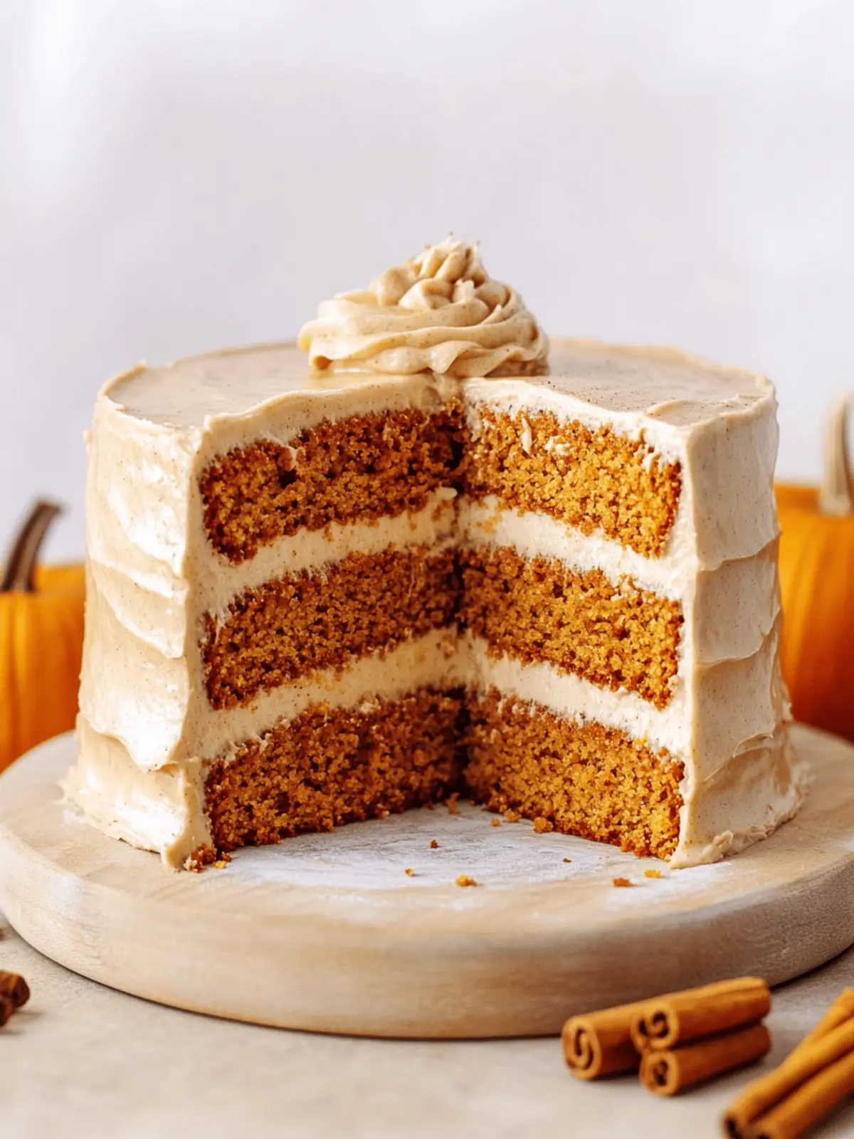 Delicious Pumpkin Cake with Cinnamon Cream Cheese Frosting Recipe 2 Pumpkin Cake with Cinnamon Cream Cheese Frosting