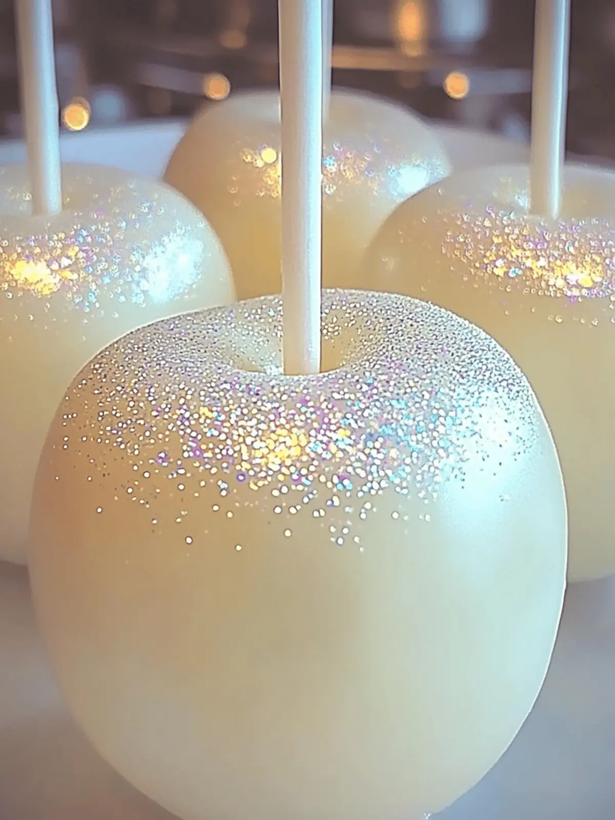 Irresistible White Sparkle Candy Apples for Unforgettable Events 2 White Sparkle Candy Apples