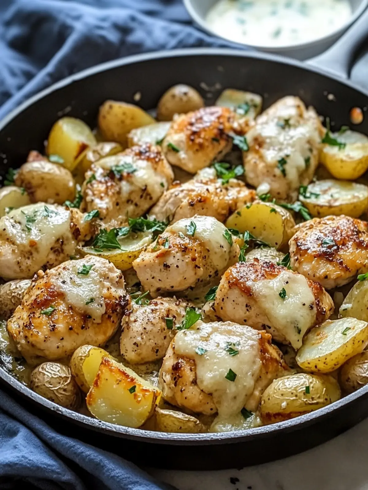 Garlic Parmesan Chicken and Potatoes Skillet Bliss at Home 2 Garlic Parmesan Chicken and Potatoes Skillet