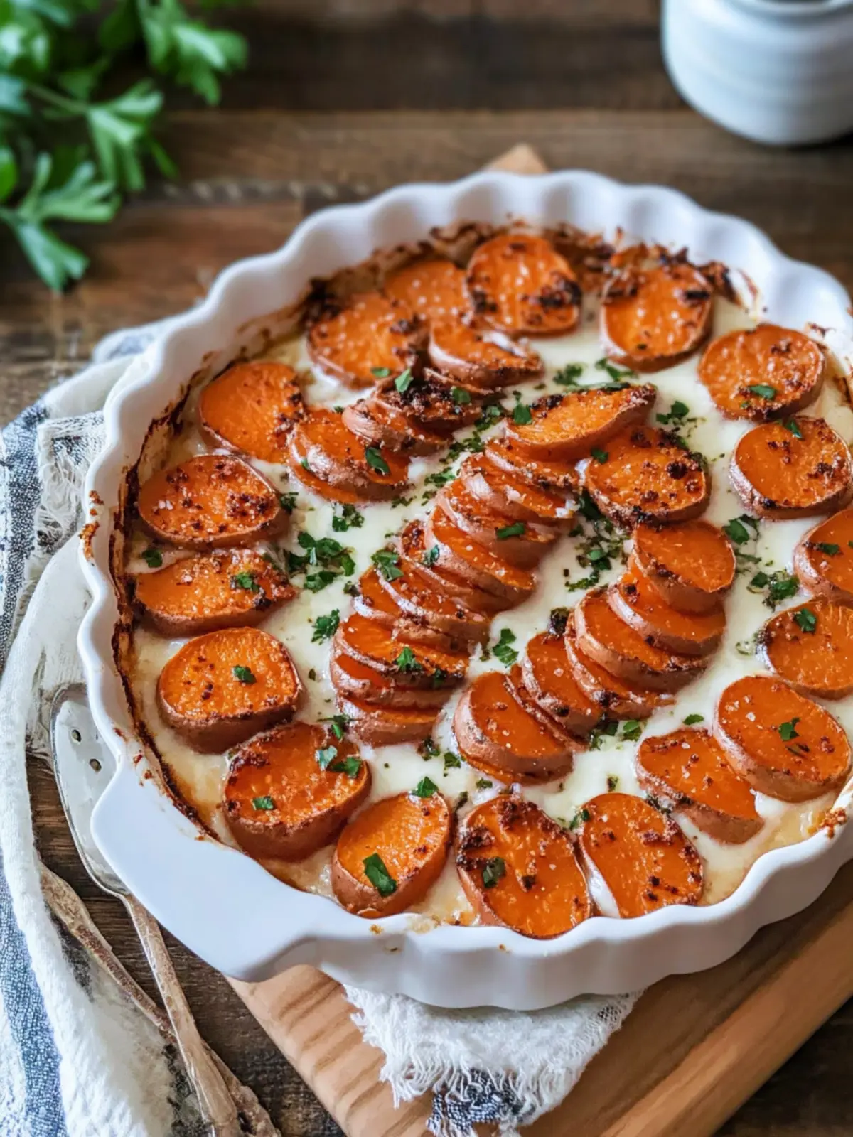 Irresistible Scalloped Sweet Potatoes with Pecans and Marshmallows 4 Scalloped Sweet Potatoes