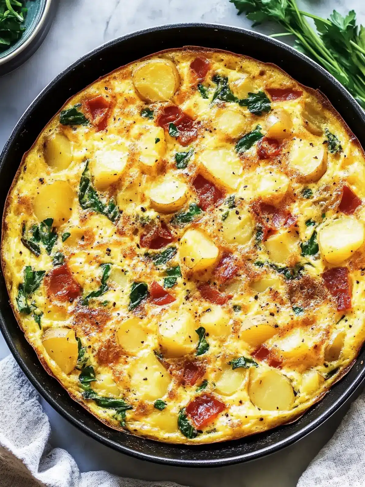 Healthy Potato Frittata with Spinach and Bacon Bliss 4 Healthy Potato Frittata