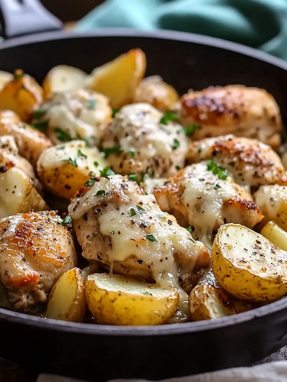 Garlic Parmesan Chicken and Potatoes Skillet Bliss at Home 4 Garlic Parmesan Chicken and Potatoes Skillet