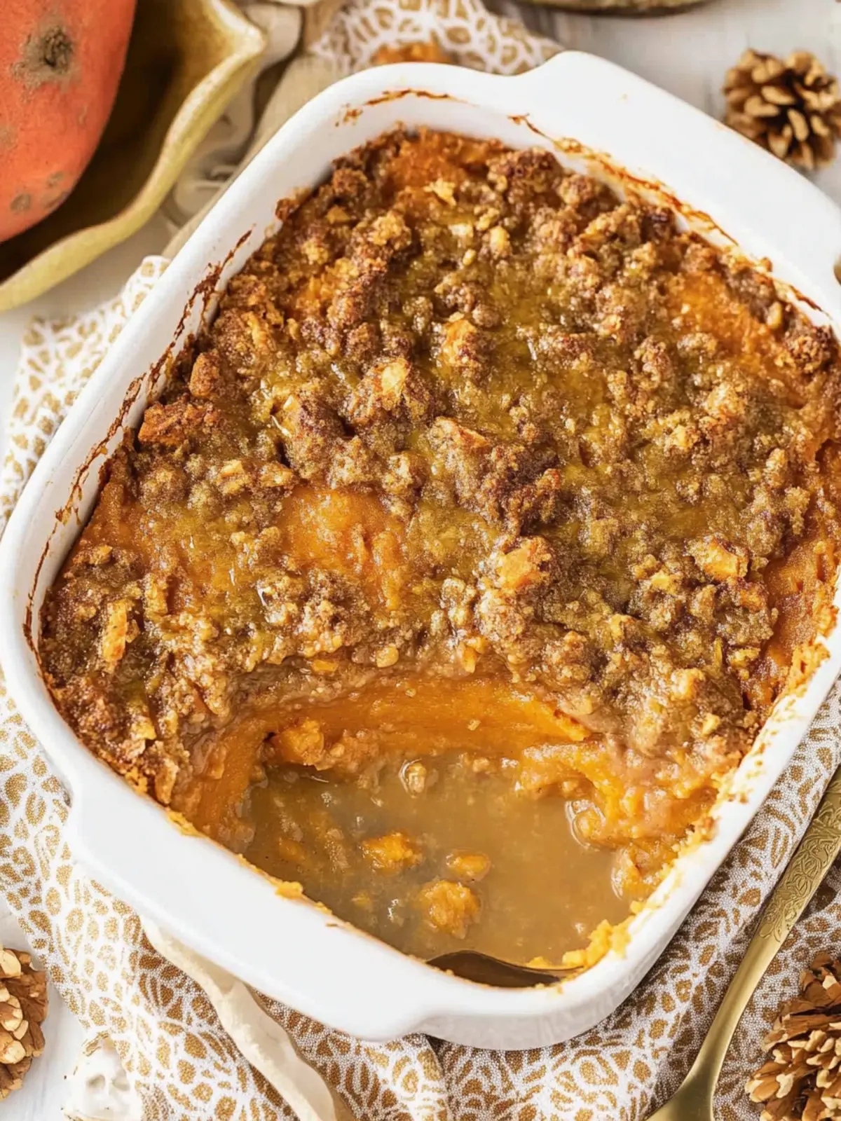 Irresistibly Creamy Sweet Potato Casserole with Crunchy Topping 4 Sweet Potato Casserole