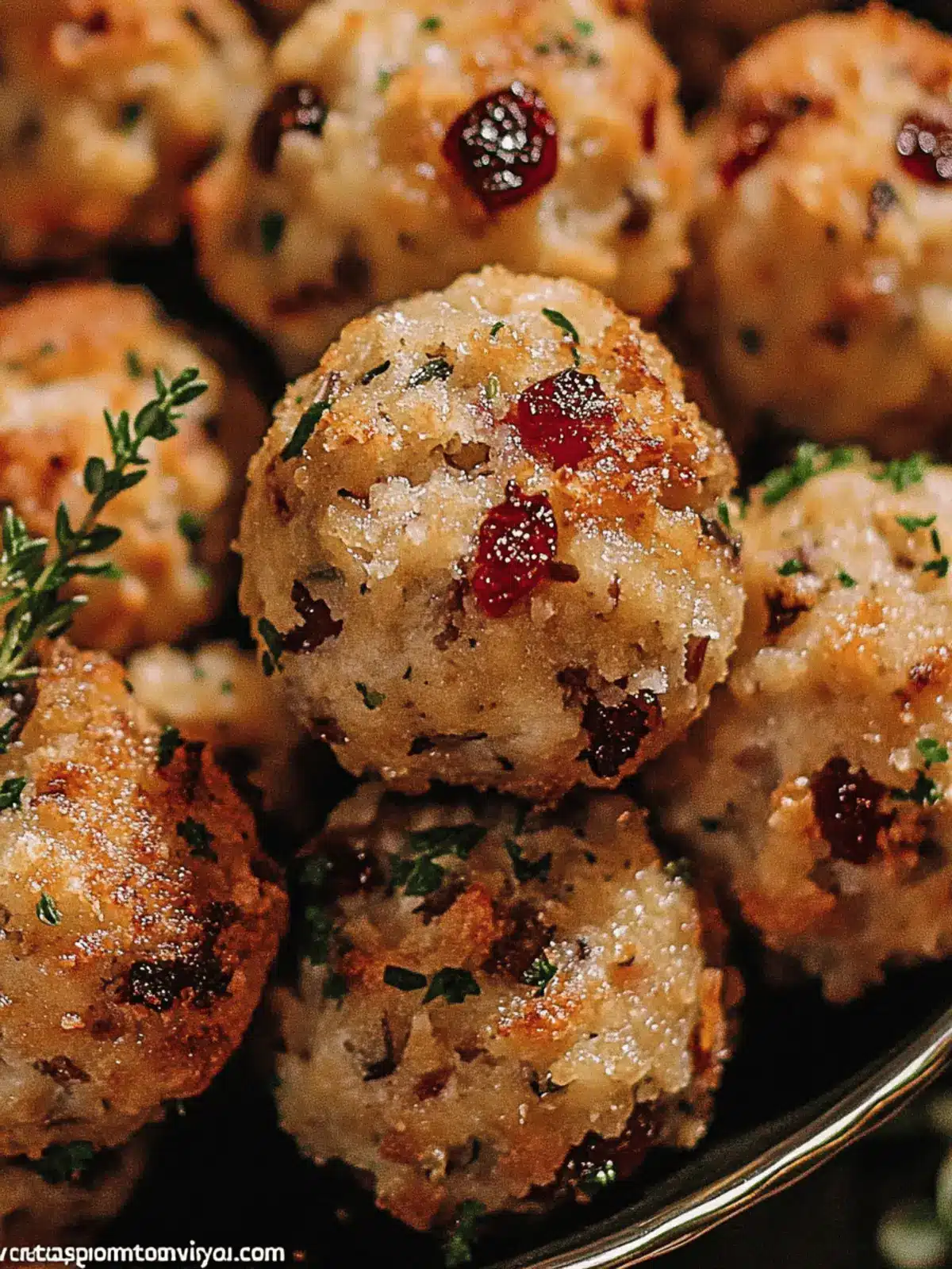 Cranberry Turkey Stuffing Balls for Irresistible Holiday Joy 4 Cranberry Turkey Stuffing Balls