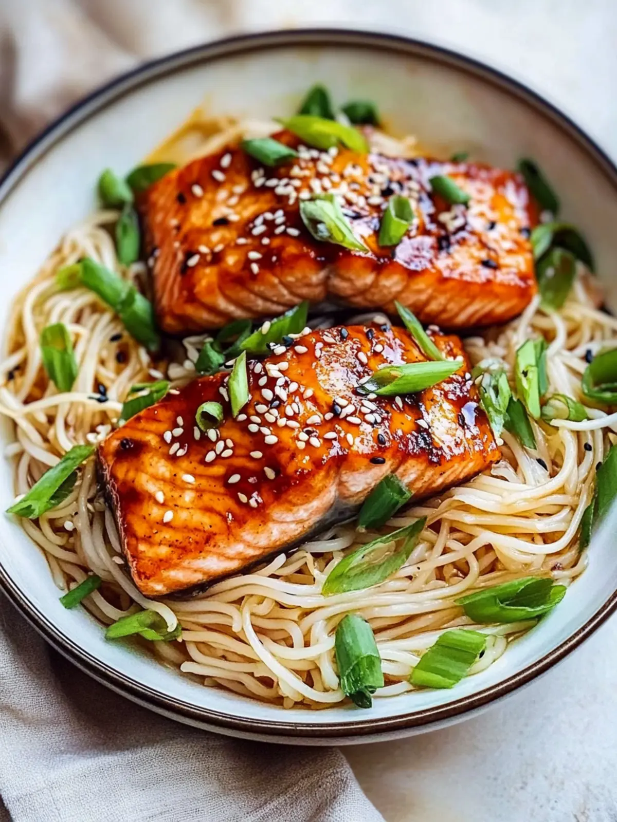 Teriyaki Salmon with Rice Noodles: A Flavorful Delight! 3 Teriyaki Salmon with Rice Noodles
