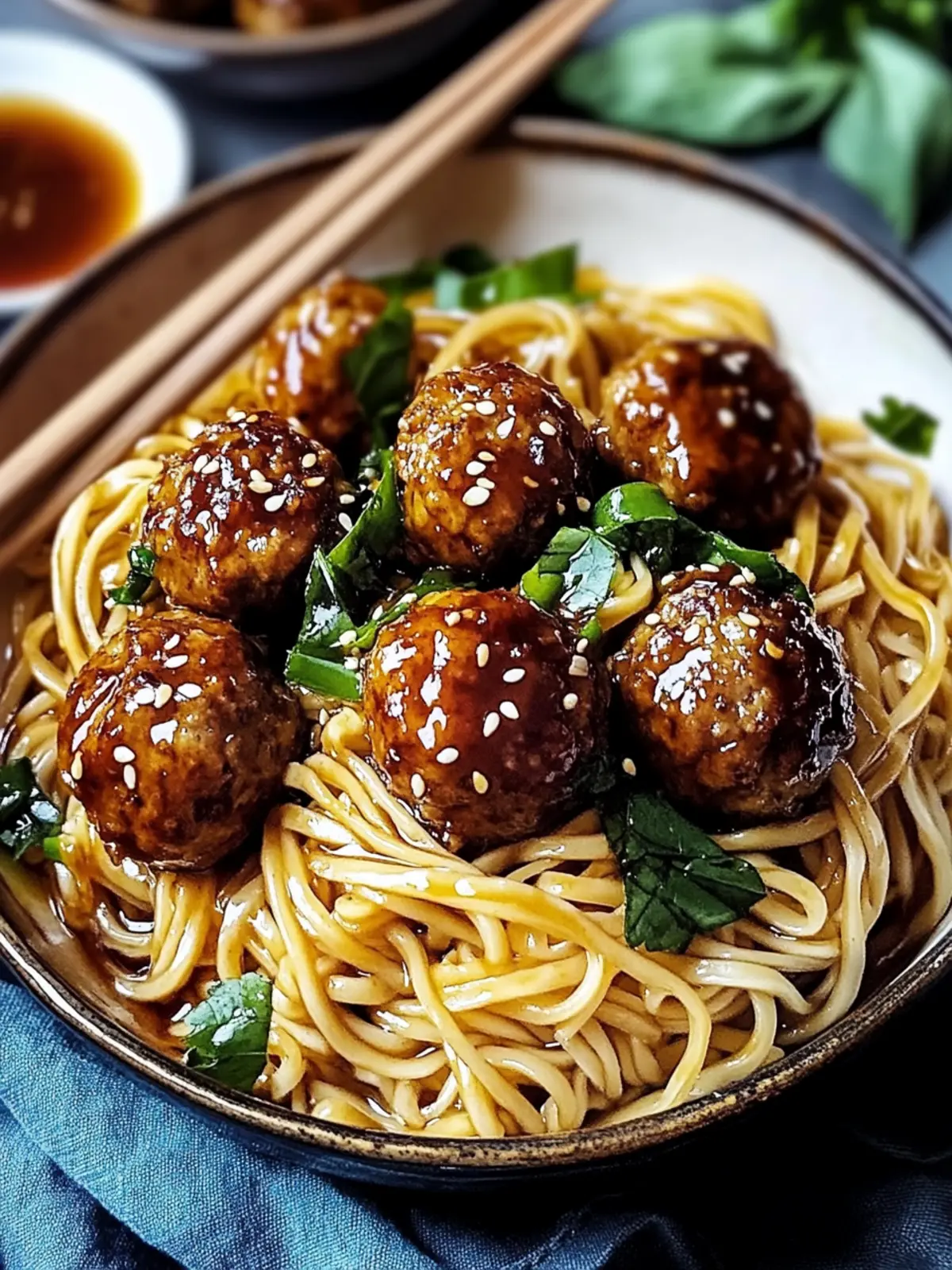 Savory Chinese Meatballs & Hoisin Noodles to Tantalize Tastebuds 4 Chinese Meatballs & Hoisin Noodles