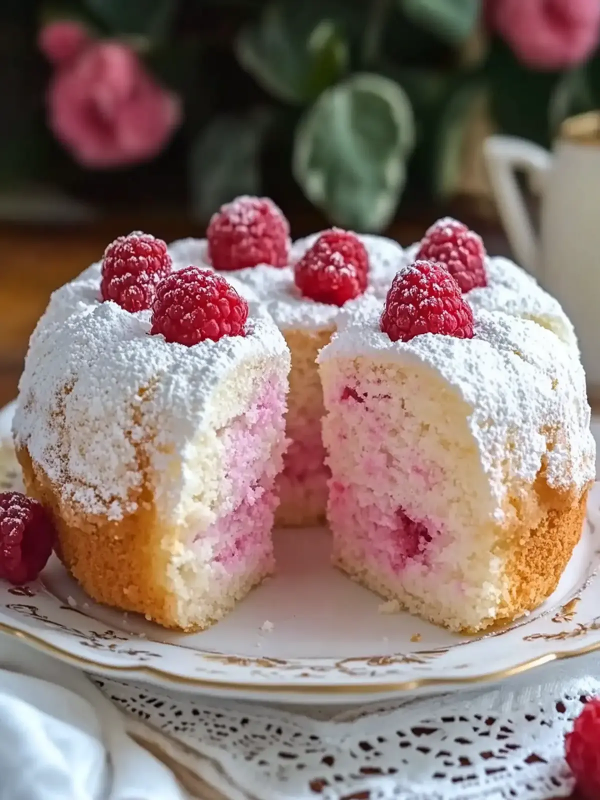 Light and Fluffy Raspberry Angel Food Cake That Wows Every Time 4 Raspberry Angel Food Cake