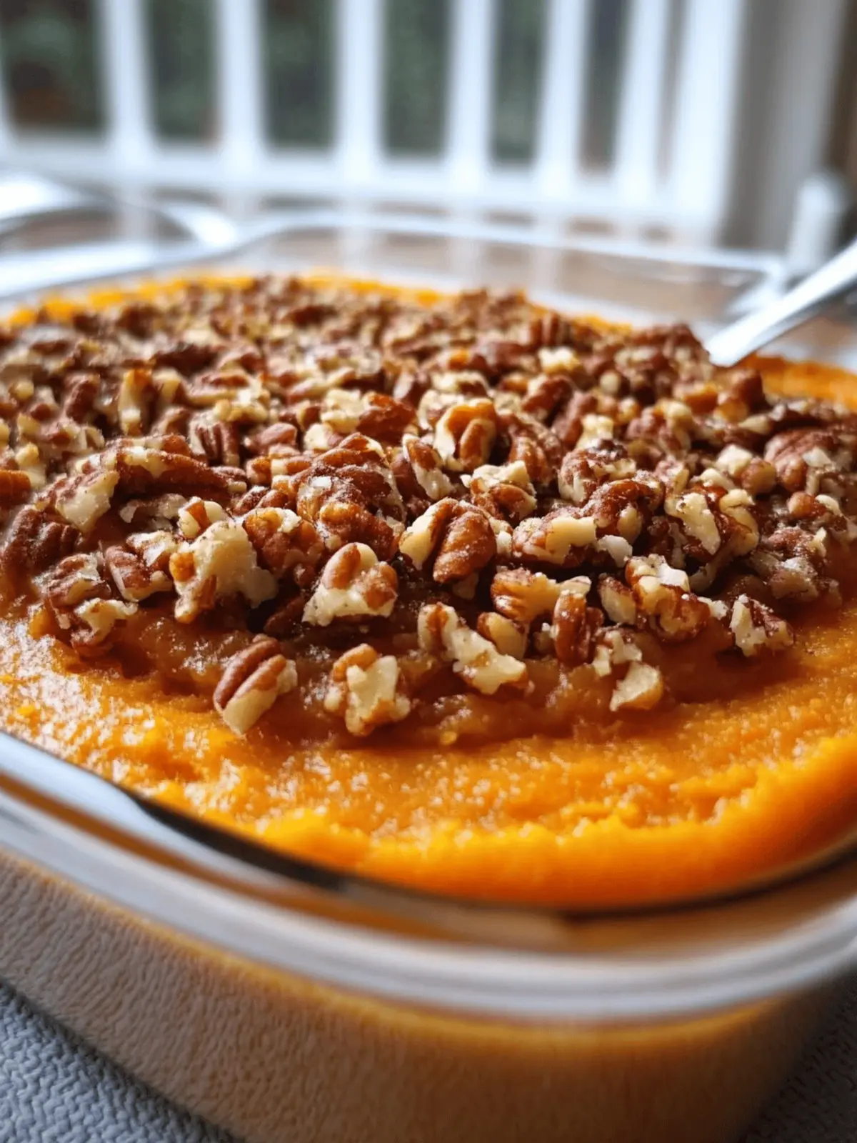 Delicious 3-Layer Sweet Potato Casserole with Pecan Topping 3 3-Layer Sweet Potato Casserole with Pecan Topping