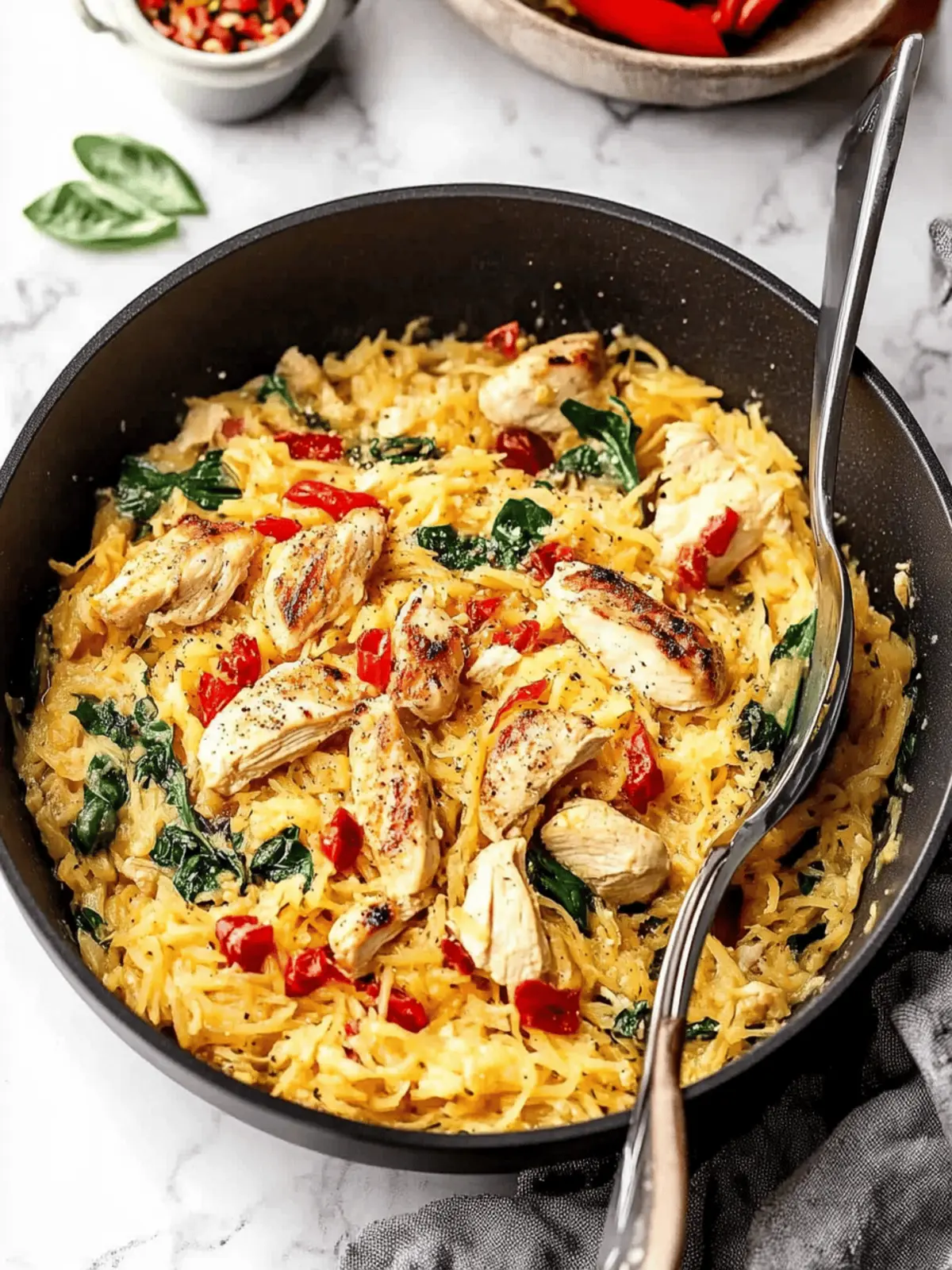 Tuscan Chicken and Spaghetti Squash: Your New Low-Carb Favorite 3 Tuscan Chicken and Spaghetti Squash