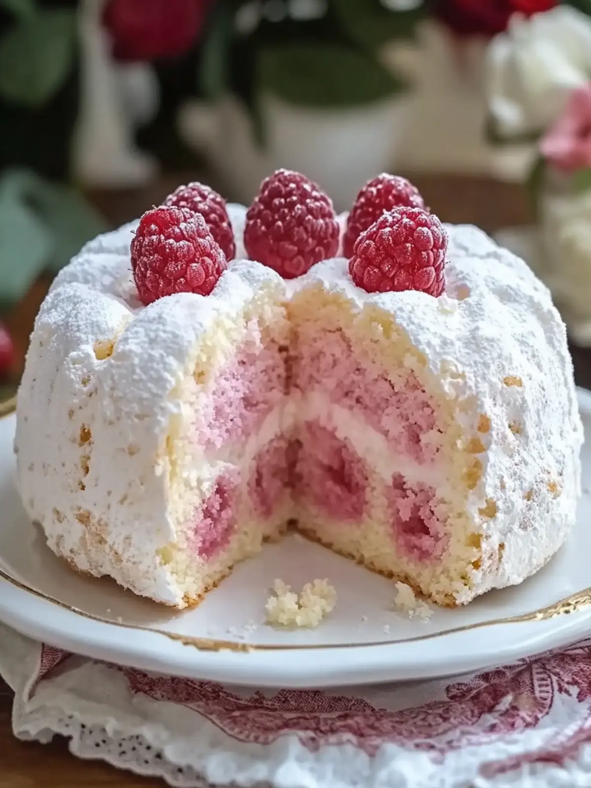 Light and Fluffy Raspberry Angel Food Cake That Wows Every Time 2 Raspberry Angel Food Cake