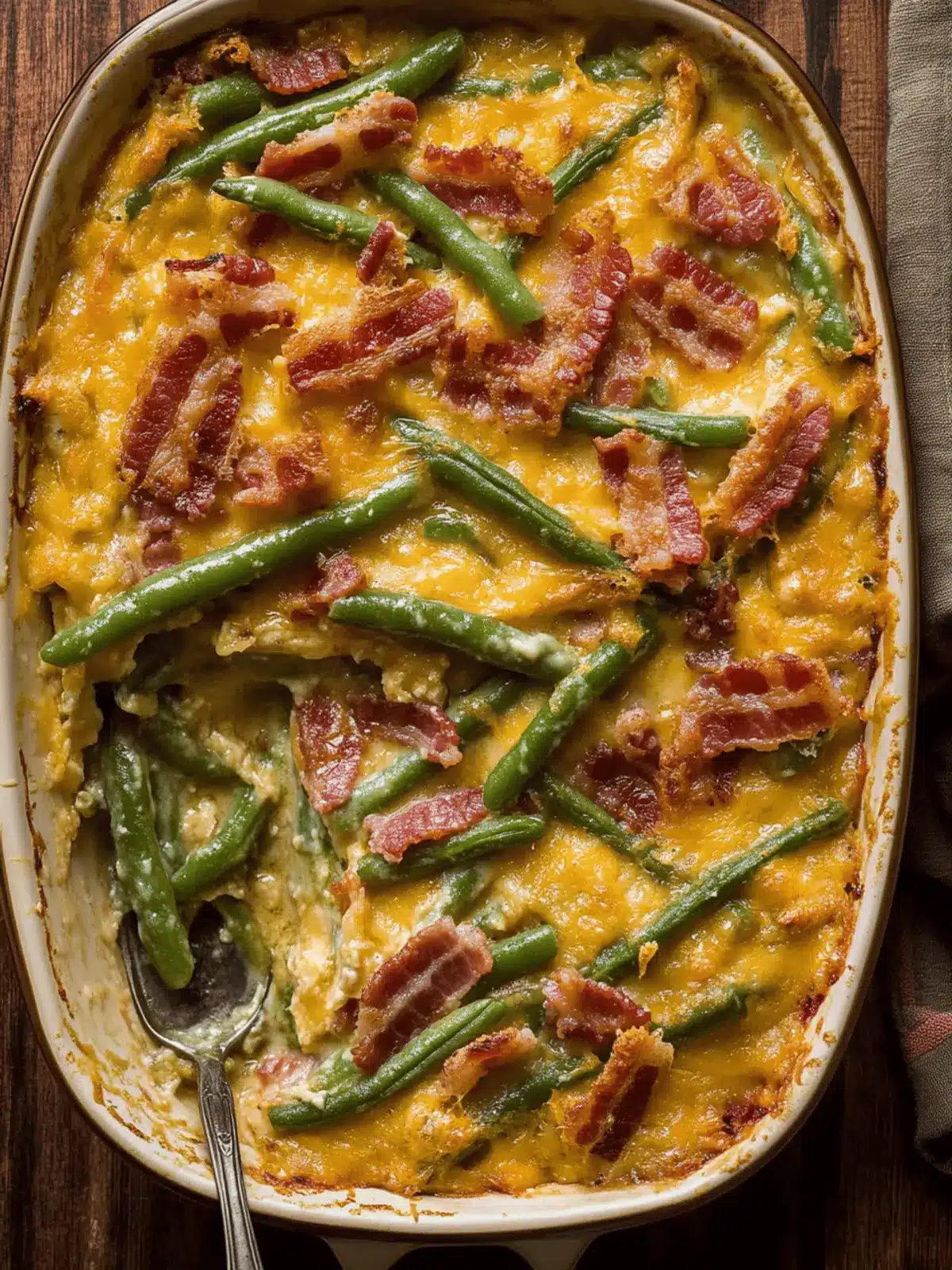 Savory Cheesy Bacon Green Bean Casserole You ll Crave 3 Cheesy Bacon Green Bean Casserole