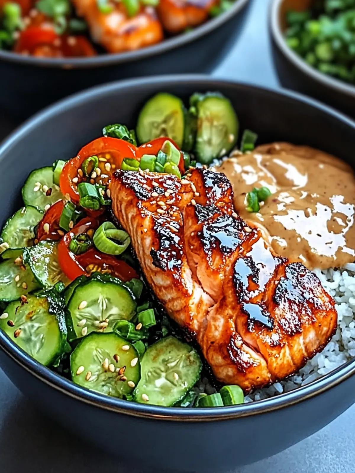 Savory Teriyaki Salmon Bowls with Roasted Brussels Sprouts 2 Teriyaki Salmon Bowls