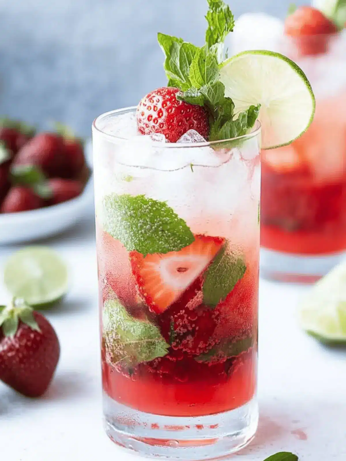 Delicious Strawberry Mojito Recipe with Fresh Strawberries! 4 Strawberry Mojito Recipe with Fresh Strawberries!