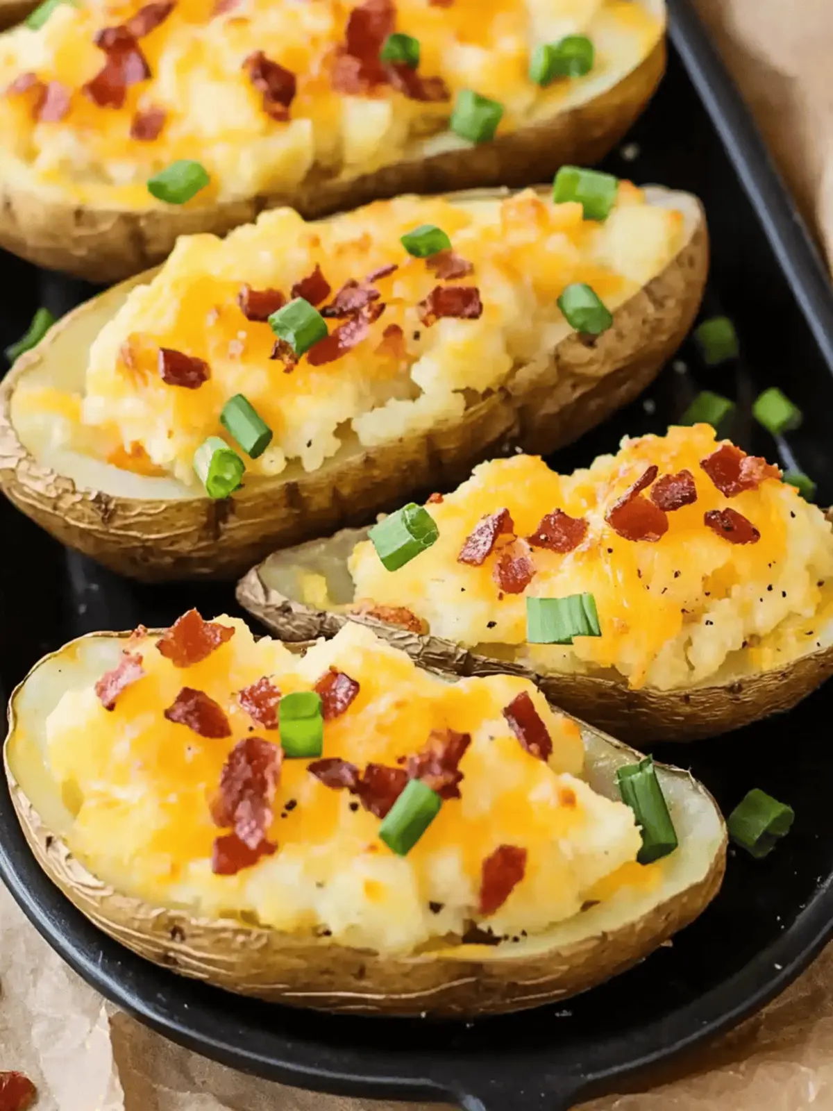 Irresistible Twice Baked Potatoes: Loaded with Flavor! 2 Twice Baked Potatoes