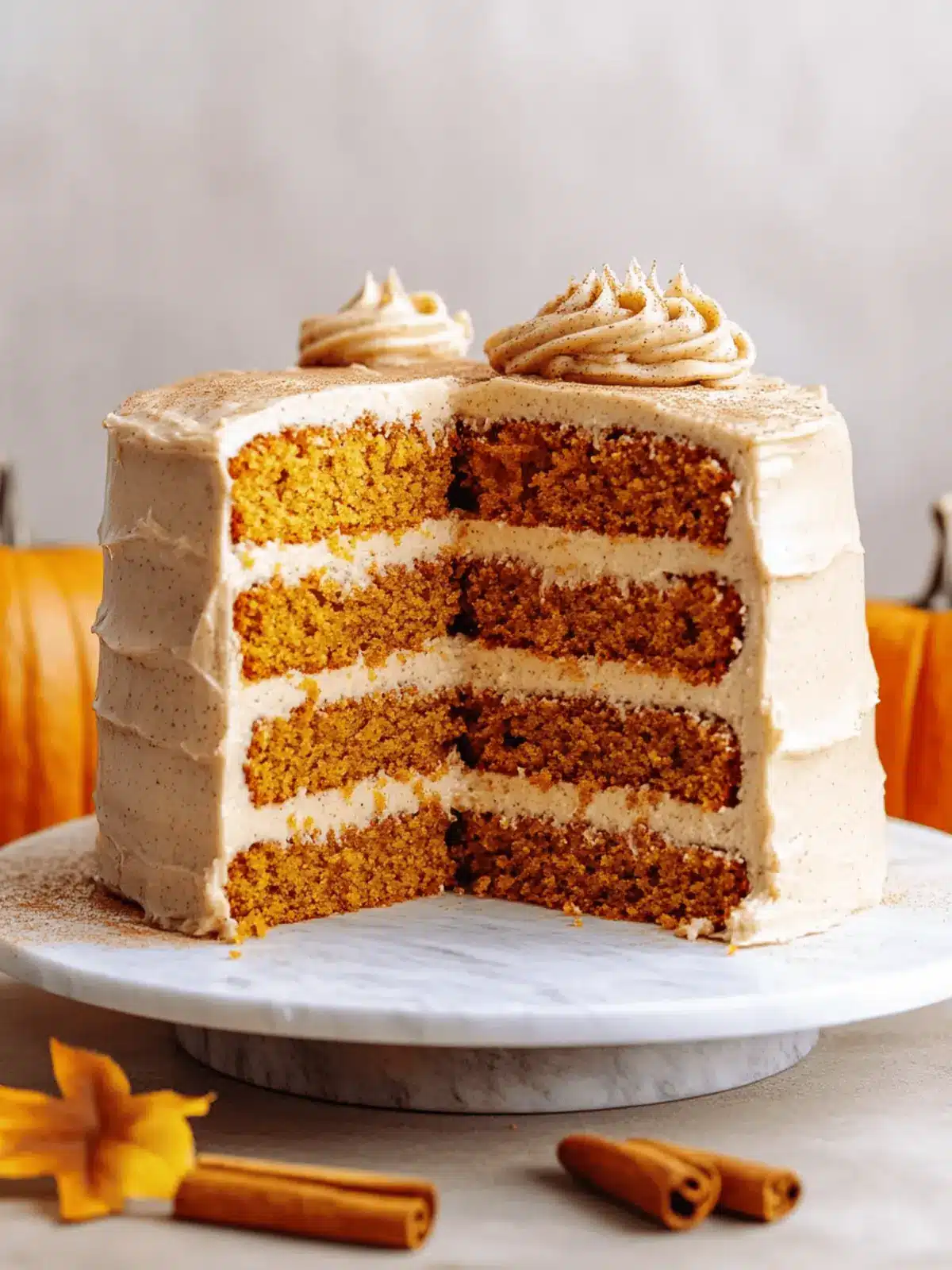 Delicious Pumpkin Cake with Cinnamon Cream Cheese Frosting Recipe 3 Pumpkin Cake with Cinnamon Cream Cheese Frosting