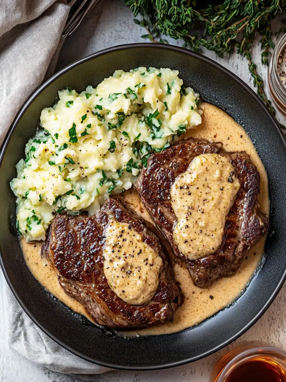 Savory Garlic Irish Steak with Whiskey Cream & Colcannon Bliss 2 Garlic Irish Steak with Whiskey Cream and Irish Colcannon